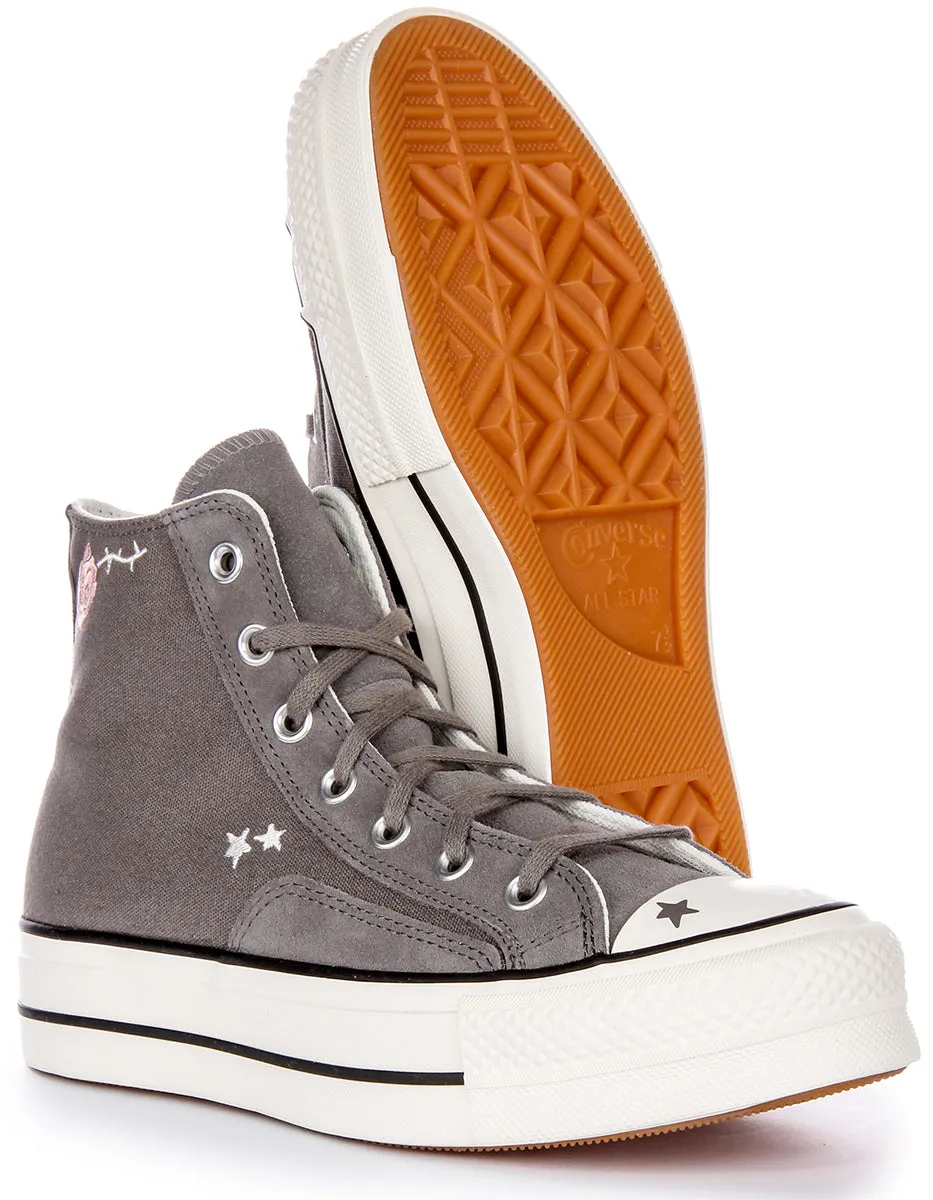 Converse All Star Lift Scribble A09165C En Gris Pour Femme Chaussures Converse