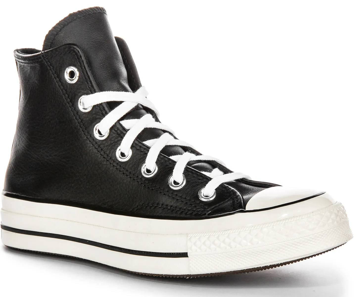 Converse Chuck 70s Hi A07200C En Cuir Noir et Blanc Converse