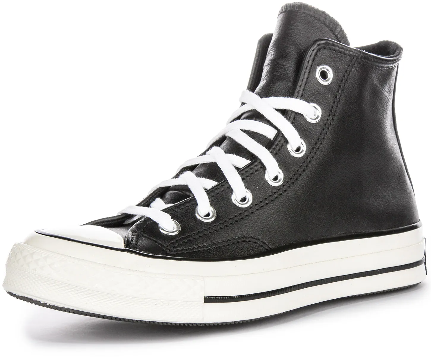 Converse Chuck 70s Hi A07200C En Cuir Noir et Blanc Converse