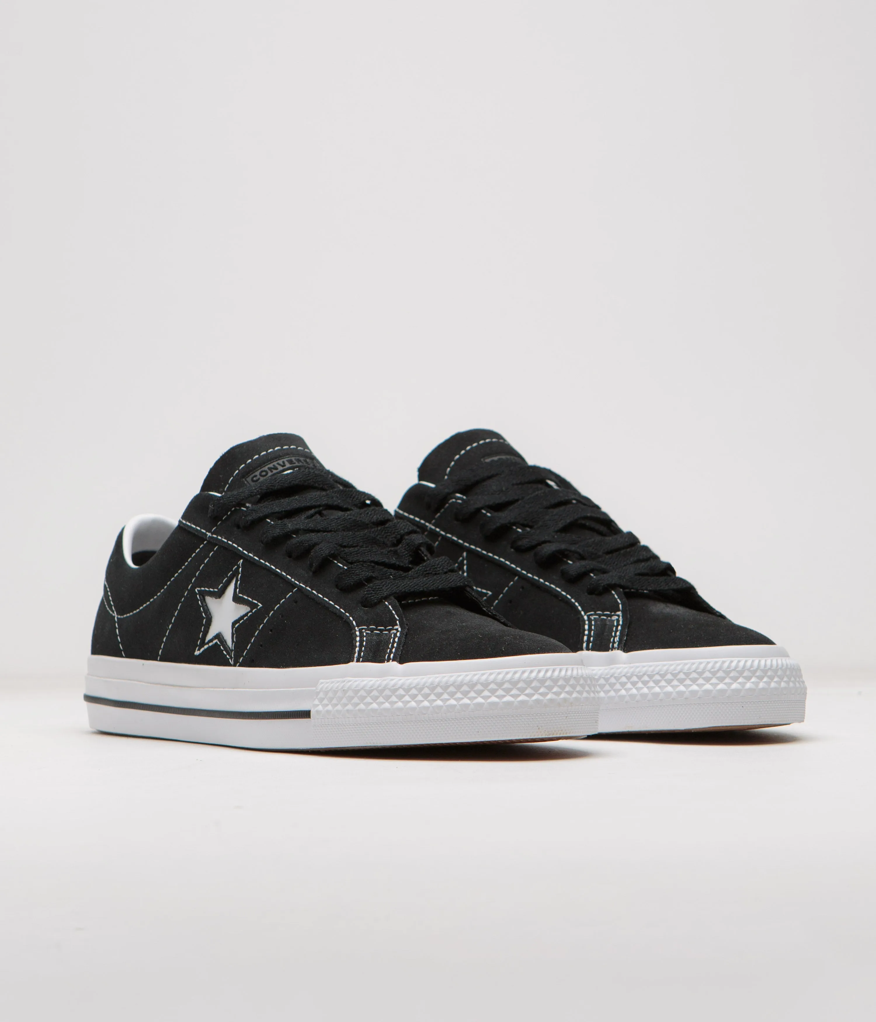 Chaussures Converse Cons One Star Pro en Suède Ox - Noir / Noir / Blanc
