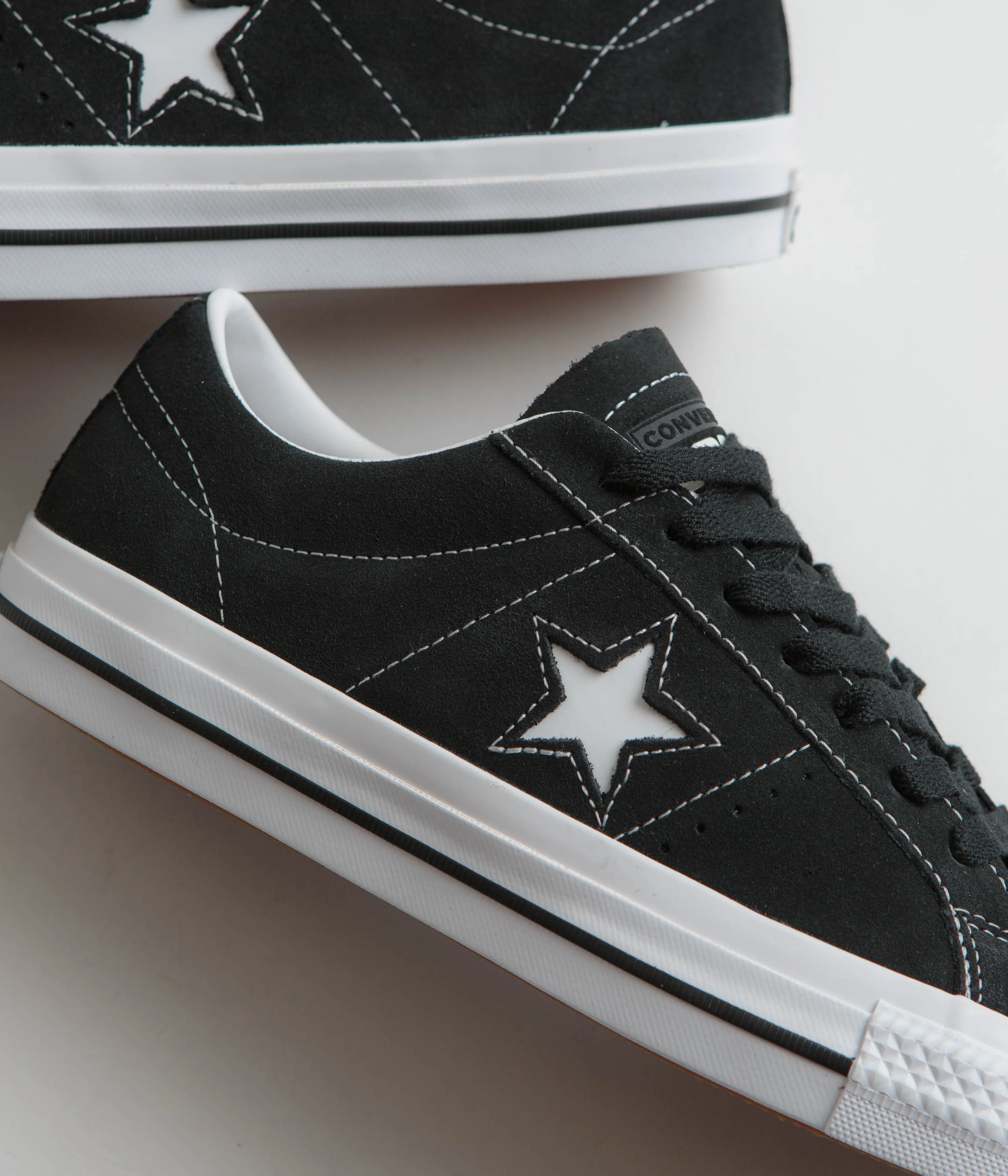 Chaussures Converse Cons One Star Pro en Suède Ox - Noir / Noir / Blanc