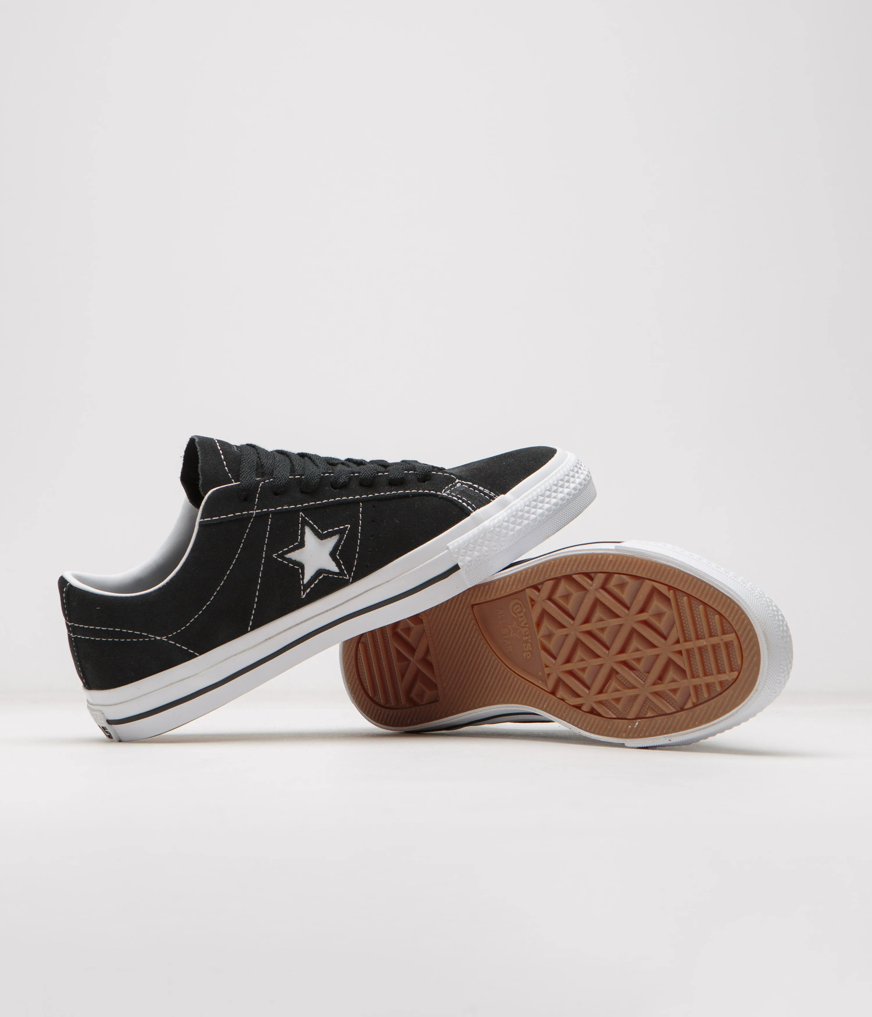 Chaussures Converse Cons One Star Pro en Suède Ox - Noir / Noir / Blanc