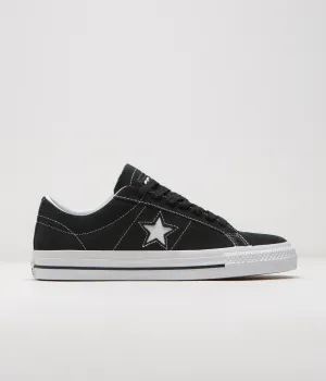 Chaussures Converse Cons One Star Pro en Suède Ox - Noir / Noir / Blanc