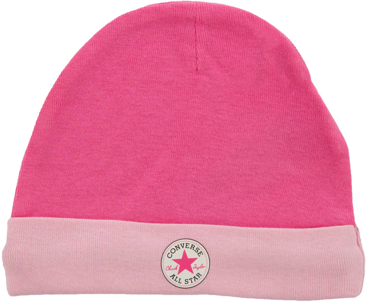 Ensemble de lit bébé Converse en rose incluant chaussons, bonnet et bavoir Chaussures Converse