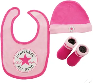Ensemble de lit bébé Converse en rose incluant chaussons, bonnet et bavoir Chaussures Converse