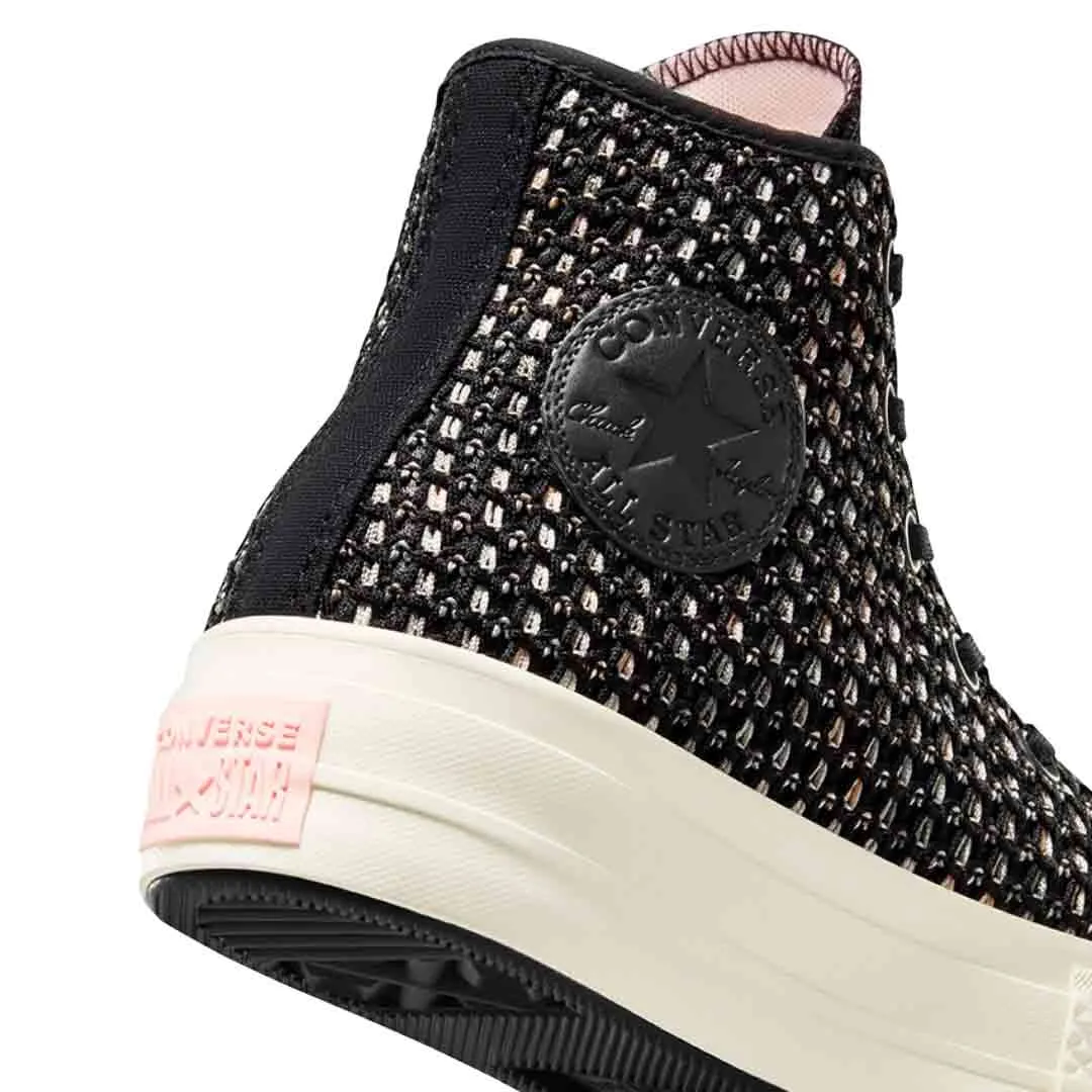 Converse - Chaussures montantes à plateforme crochet Chuck Taylor All Star pour femme (A09829C)