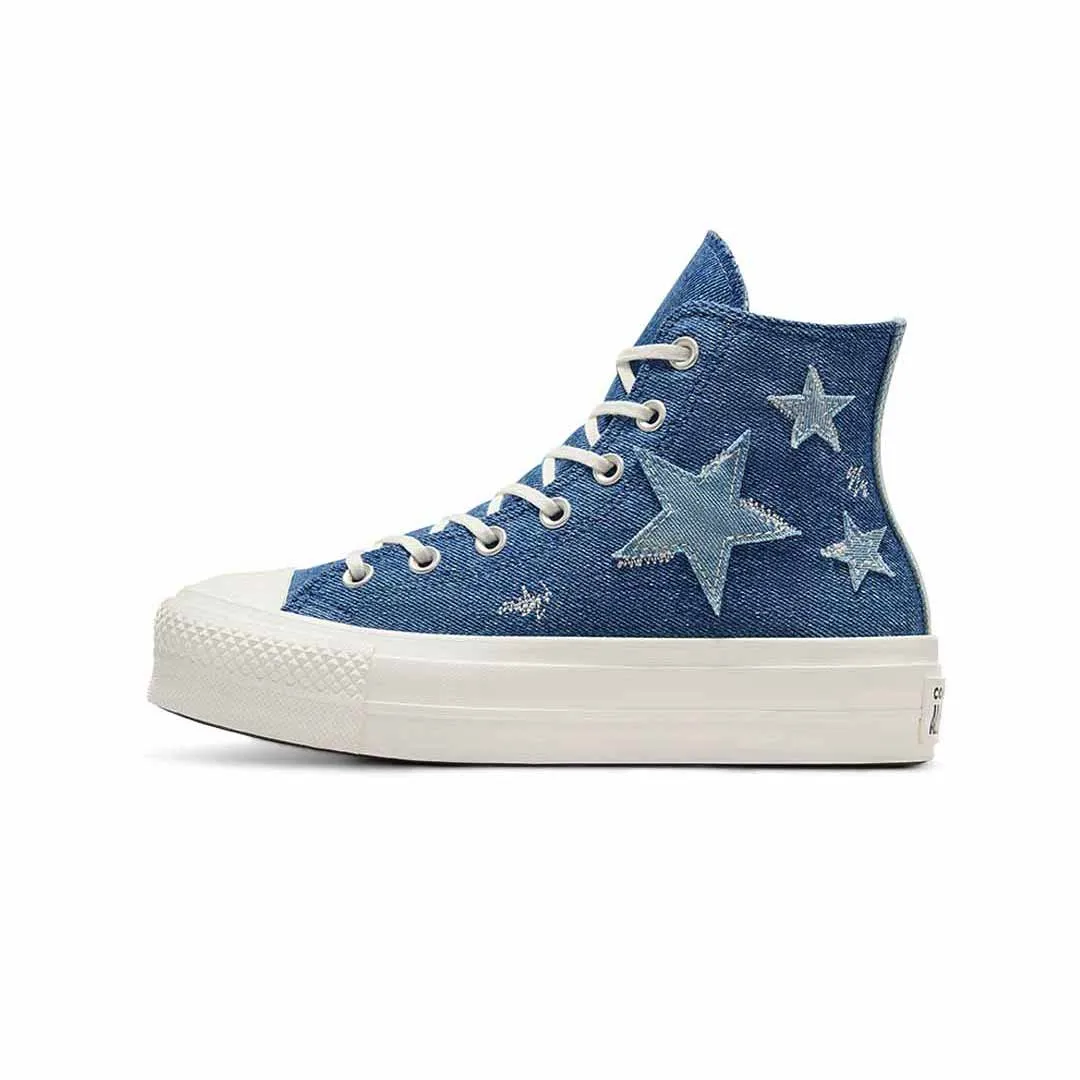 Converse - Chaussures montantes à plateforme Denim Chuck Taylor All Star pour femme (A12045C)