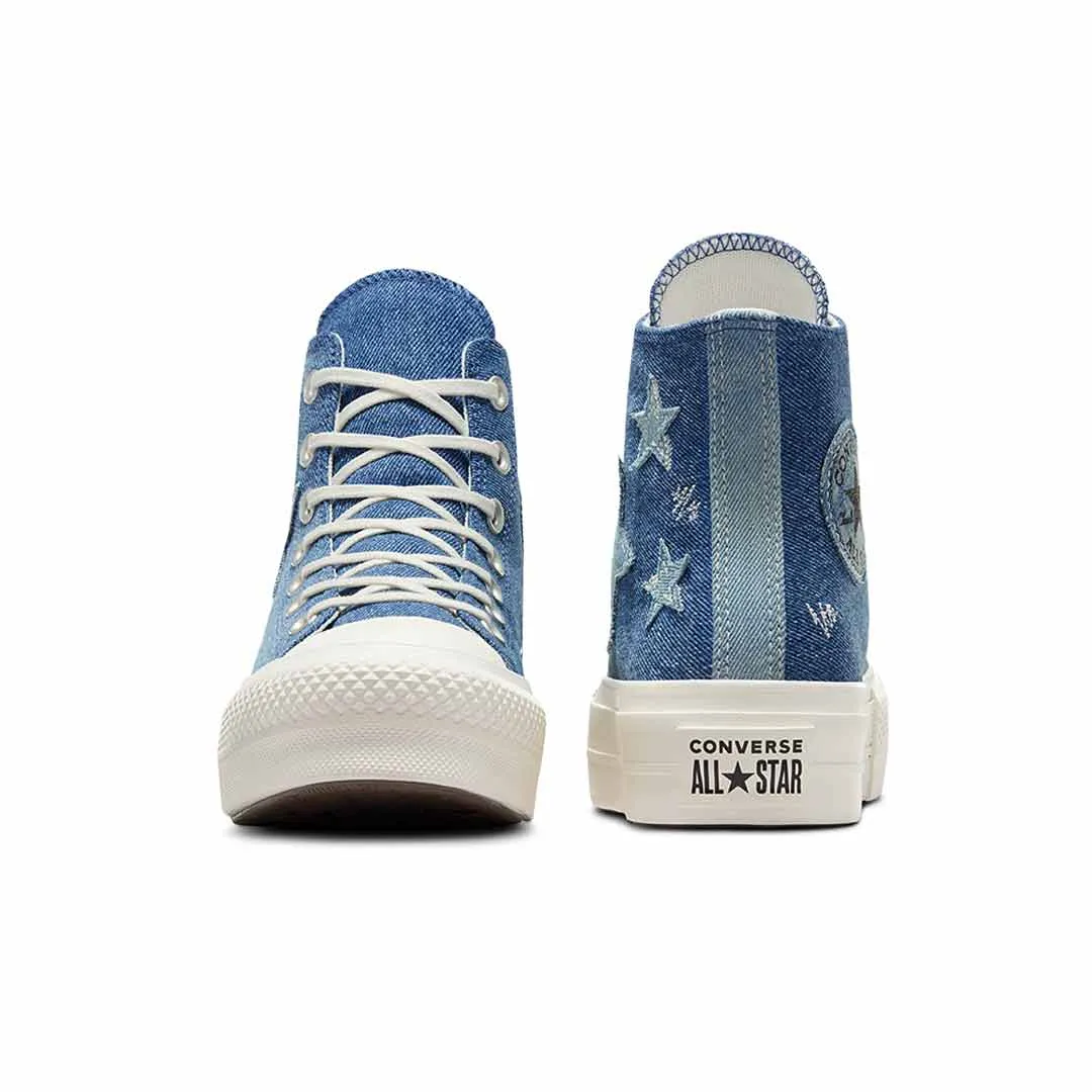 Converse - Chaussures montantes à plateforme Denim Chuck Taylor All Star pour femme (A12045C)