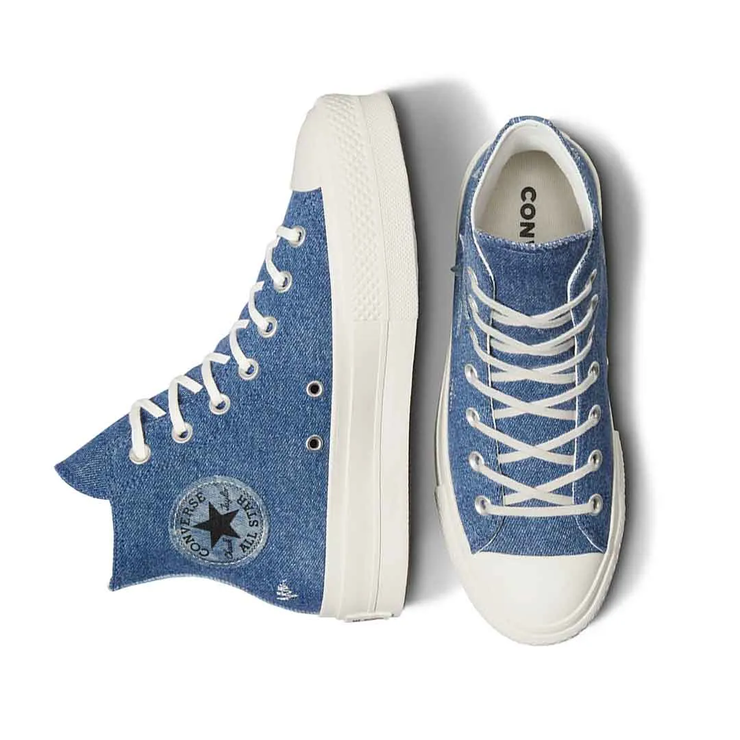 Converse - Chaussures montantes à plateforme Denim Chuck Taylor All Star pour femme (A12045C)