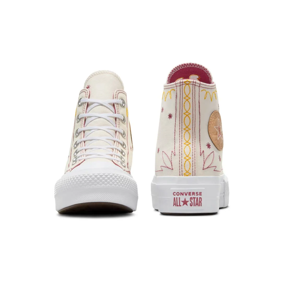 Converse - Chaussures montantes pour femmes Chuck Taylor All Star Lift Platform avec couture western (A13395C)