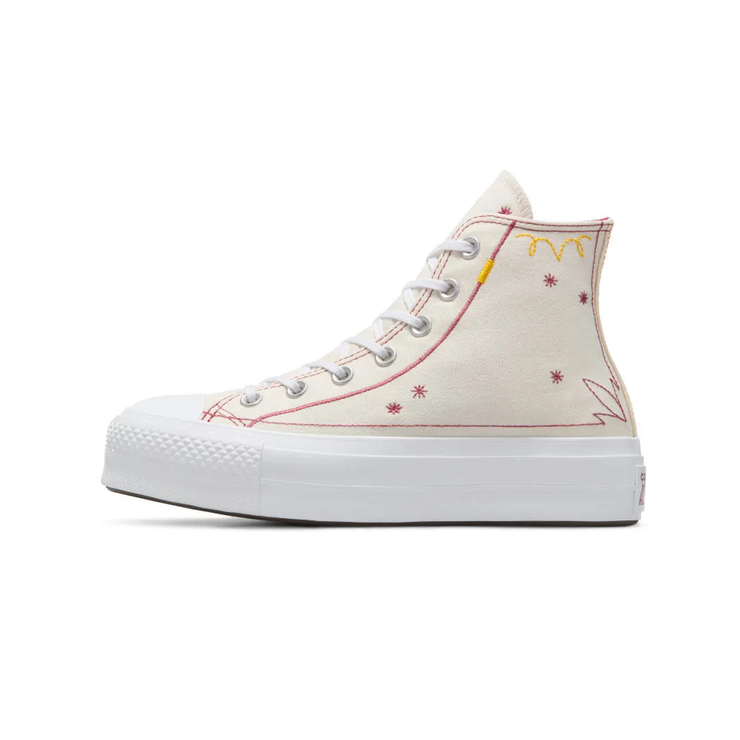 Converse - Chaussures montantes pour femmes Chuck Taylor All Star Lift Platform avec couture western (A13395C)