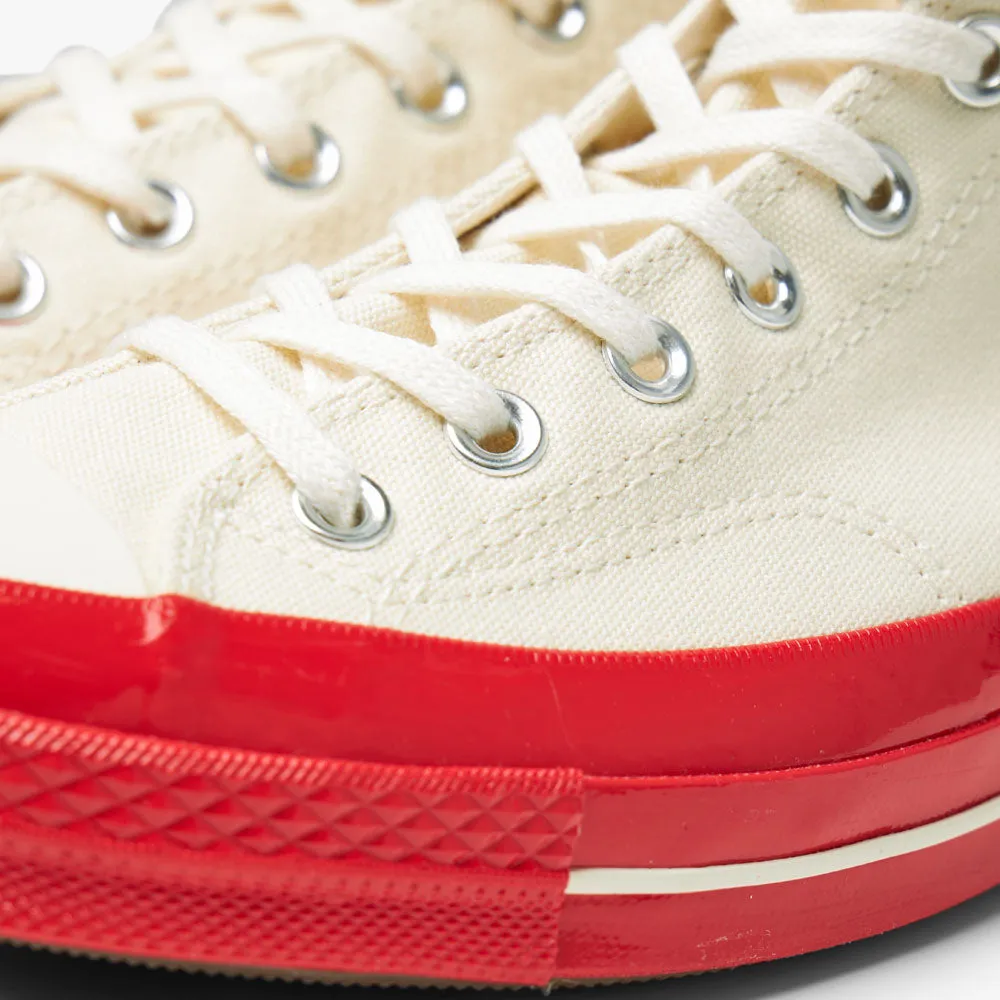 Converse x COMME des GARÇONS PLAY Chuck Taylor Hi Blanc Cassé / Semelle Rouge