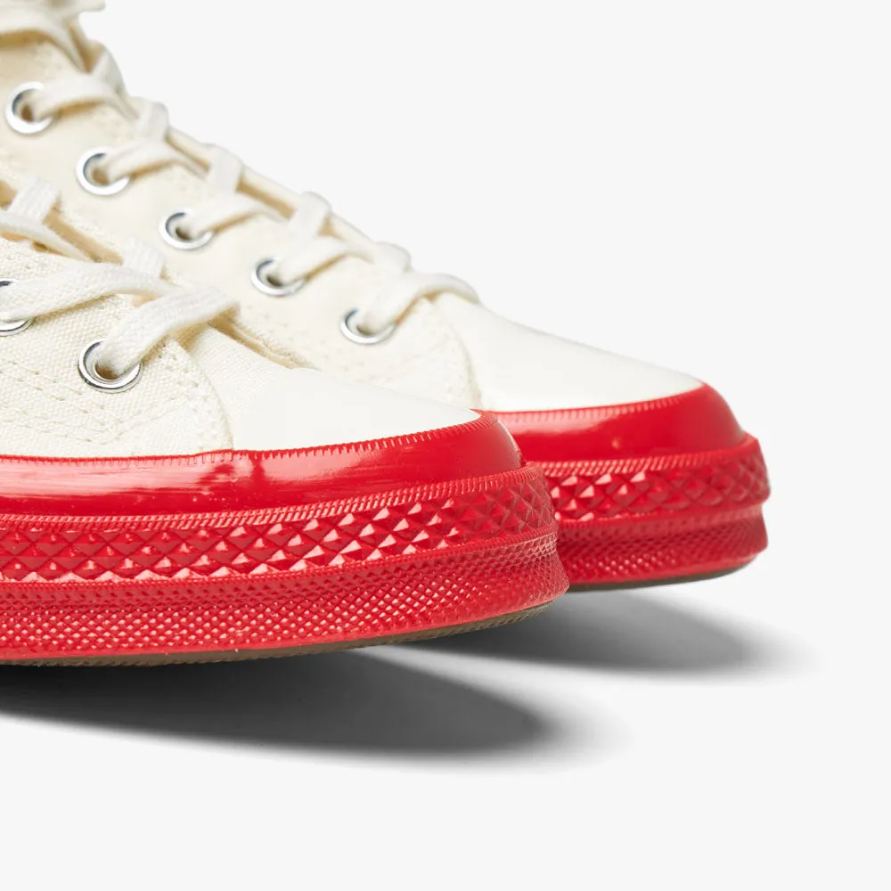 Converse x COMME des GARÇONS PLAY Chuck Taylor Hi Blanc Cassé / Semelle Rouge