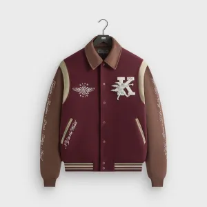 Acrylic Rich Comfortable Heel Kith Wool & Microsuede Varsity Jacket - Magma