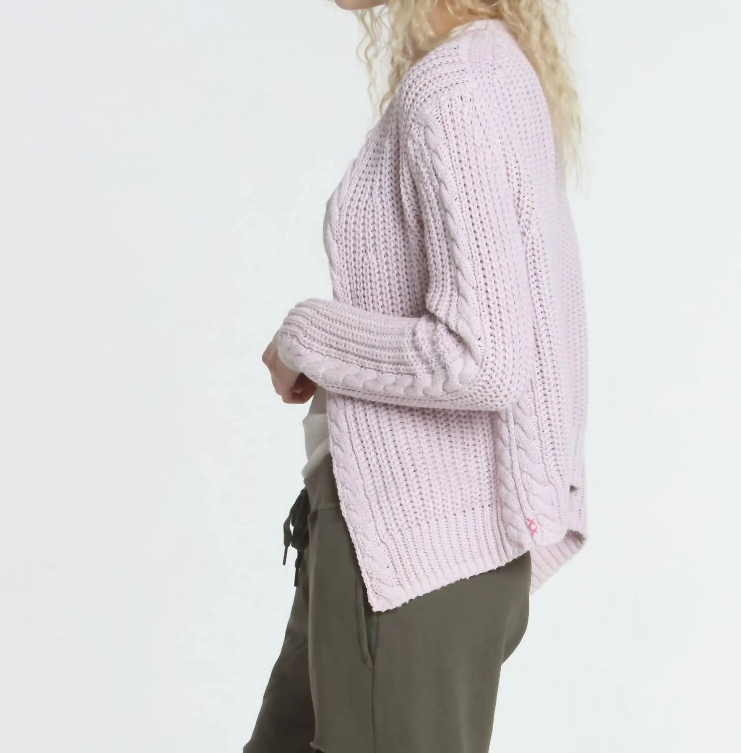 Cardigan Cool Days en rose délavé
