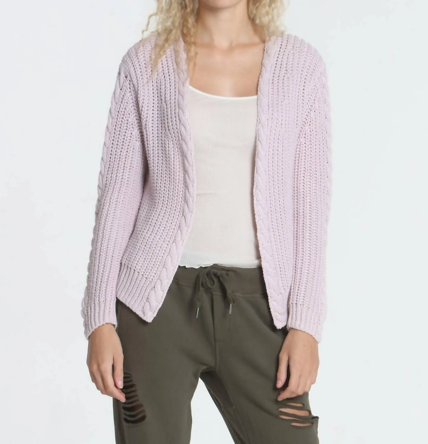 Cardigan Cool Days en rose délavé