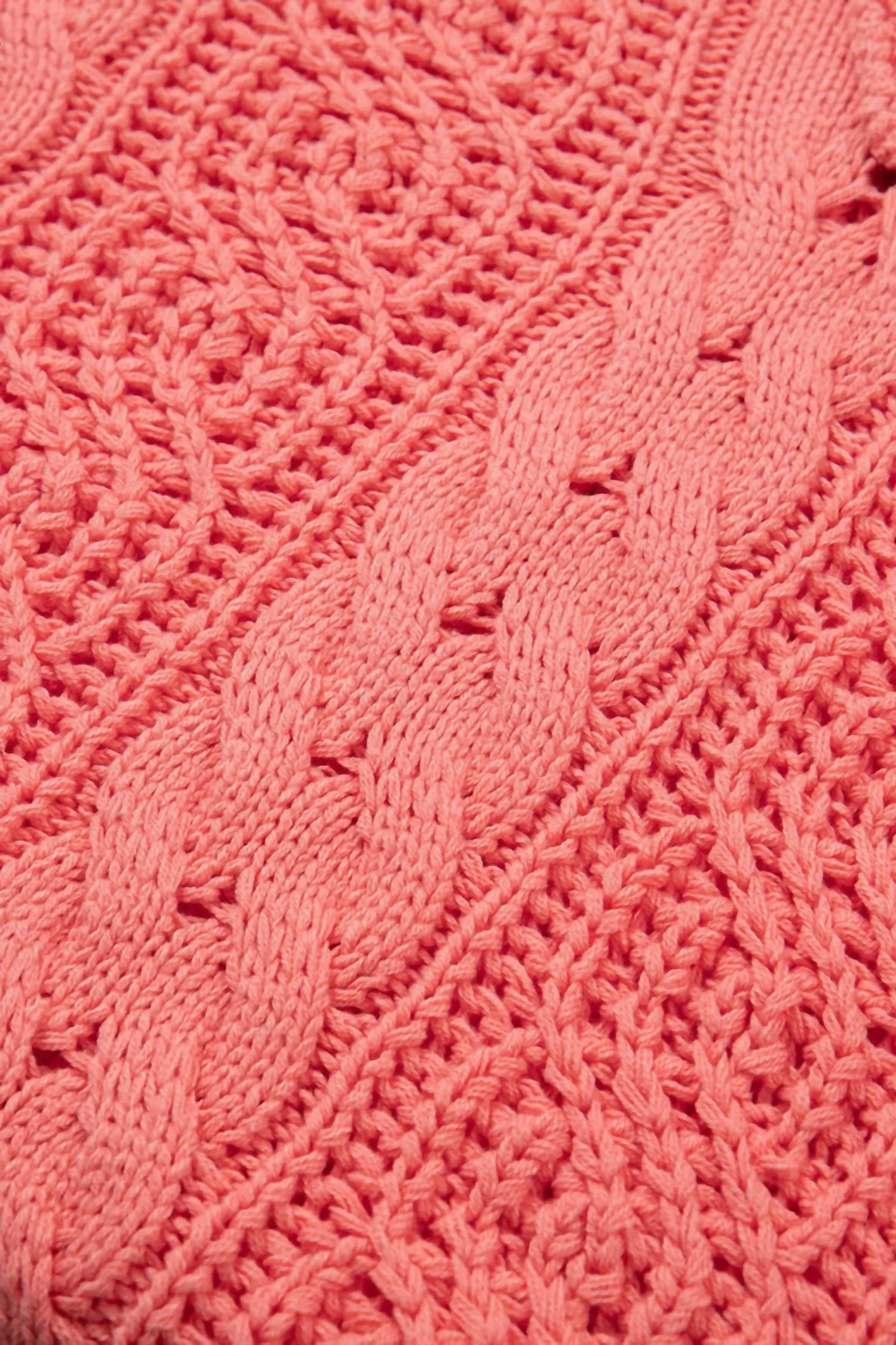 Pull à capuche en maille corail avec cordon de serrage en couleur fraise