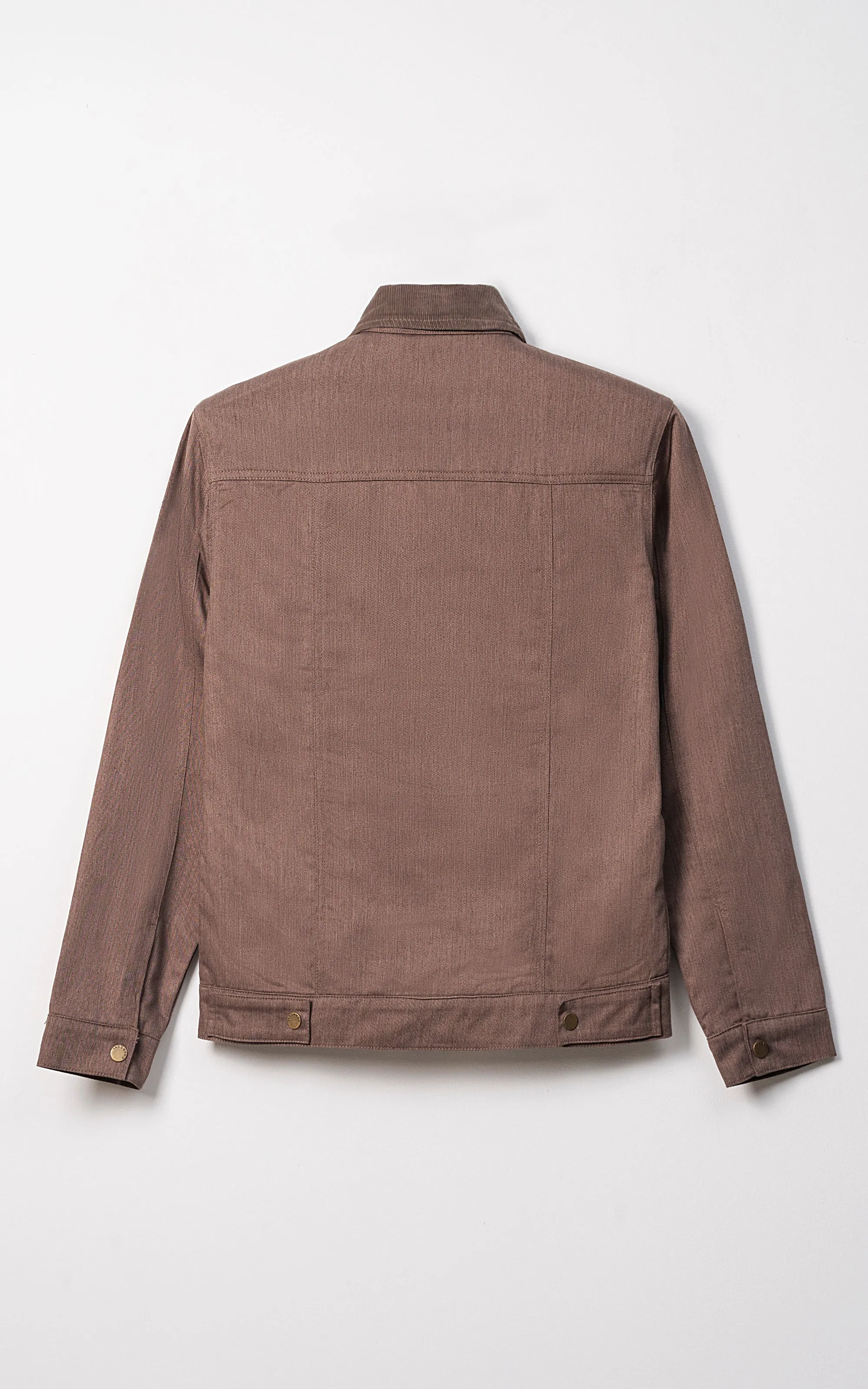 Corduroy Collar Full Sleeve Jacket Brown Reinforced Toe Area Breathable Design"