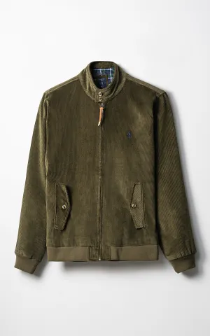 Corduroy Jacket Full Sleeve Olive Green Slip-On Material