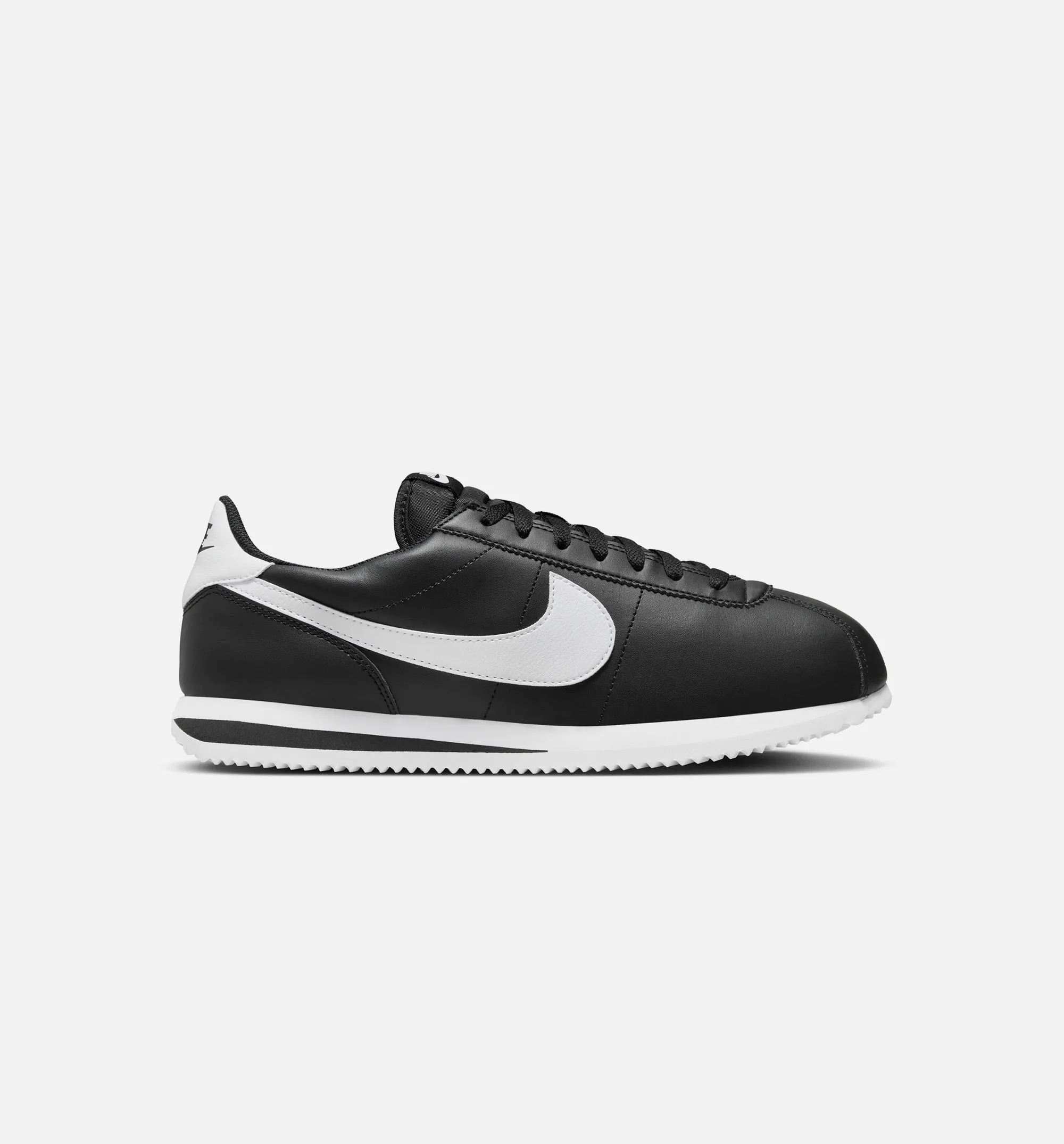 Cortez Leather Mens Lifestyle Shoe - Black/White Welded Construction