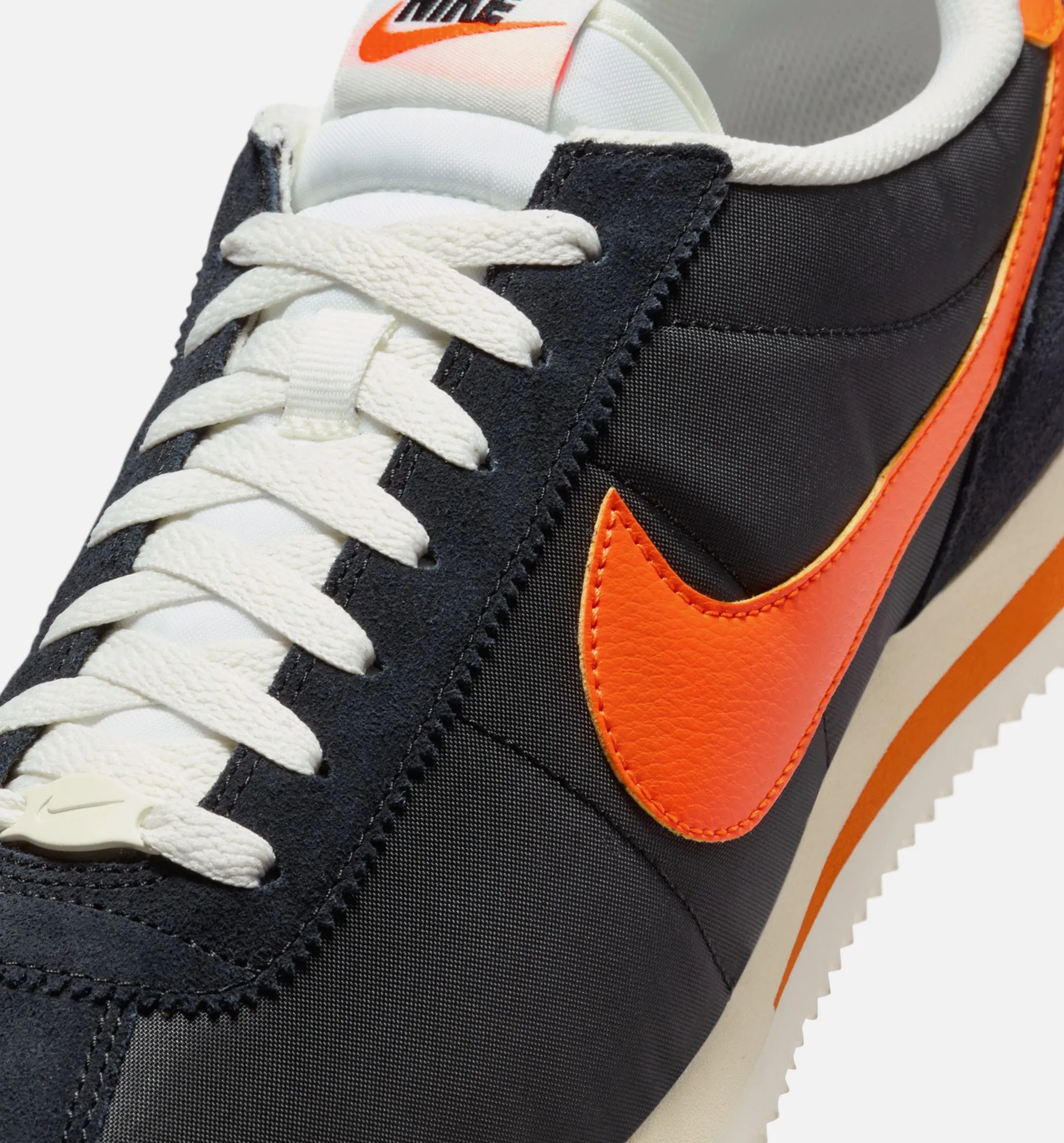 Gum Stud Low Maintenance Mules Cortez Textile Mens Lifestyle Shoe - Black/Safety Orange/Sail/Muslin