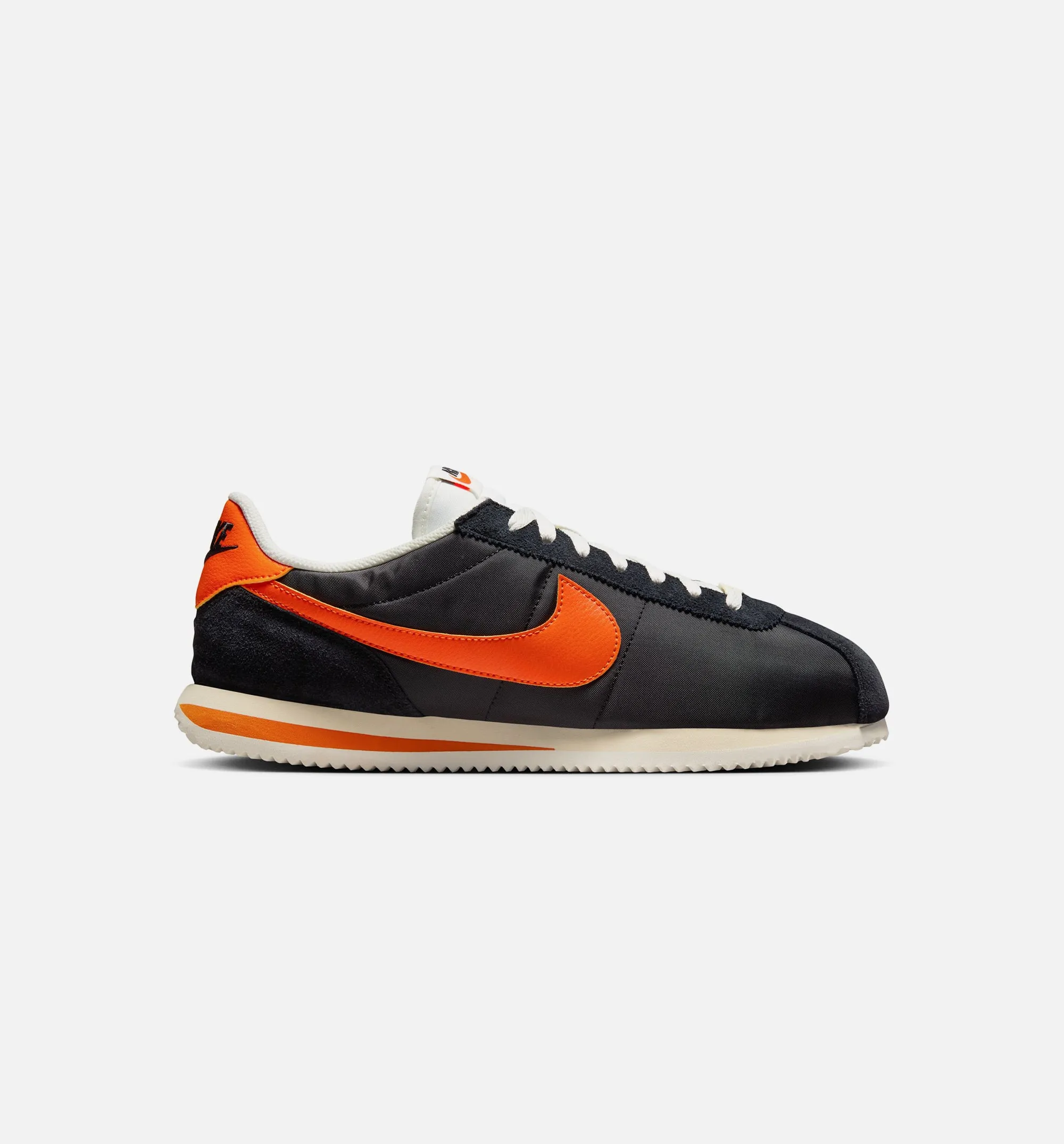Cortez Textile Mens Lifestyle Shoe - Black/Safety Orange/Sail/Muslin Relax