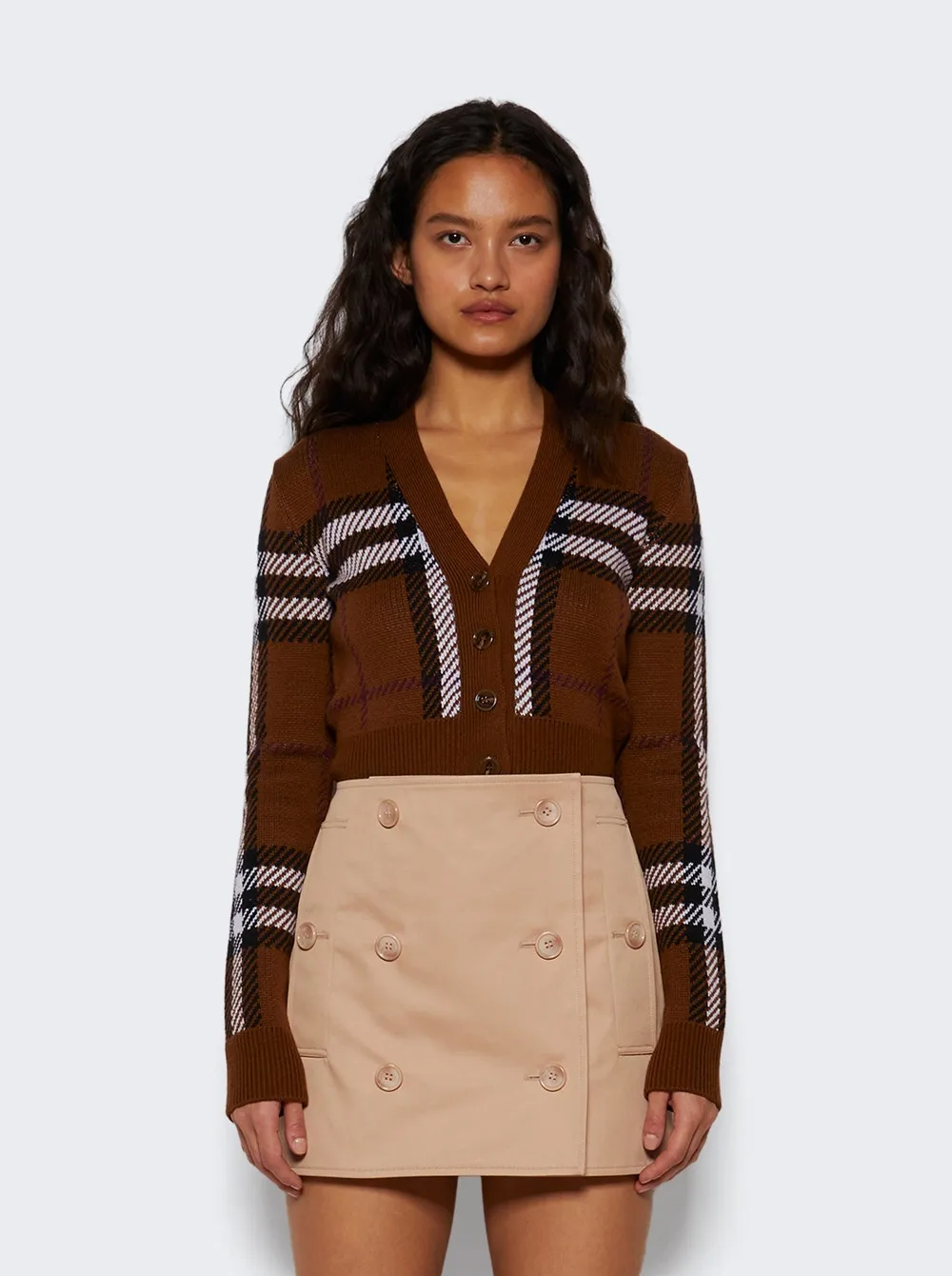 Jupe courte en gabardine de coton