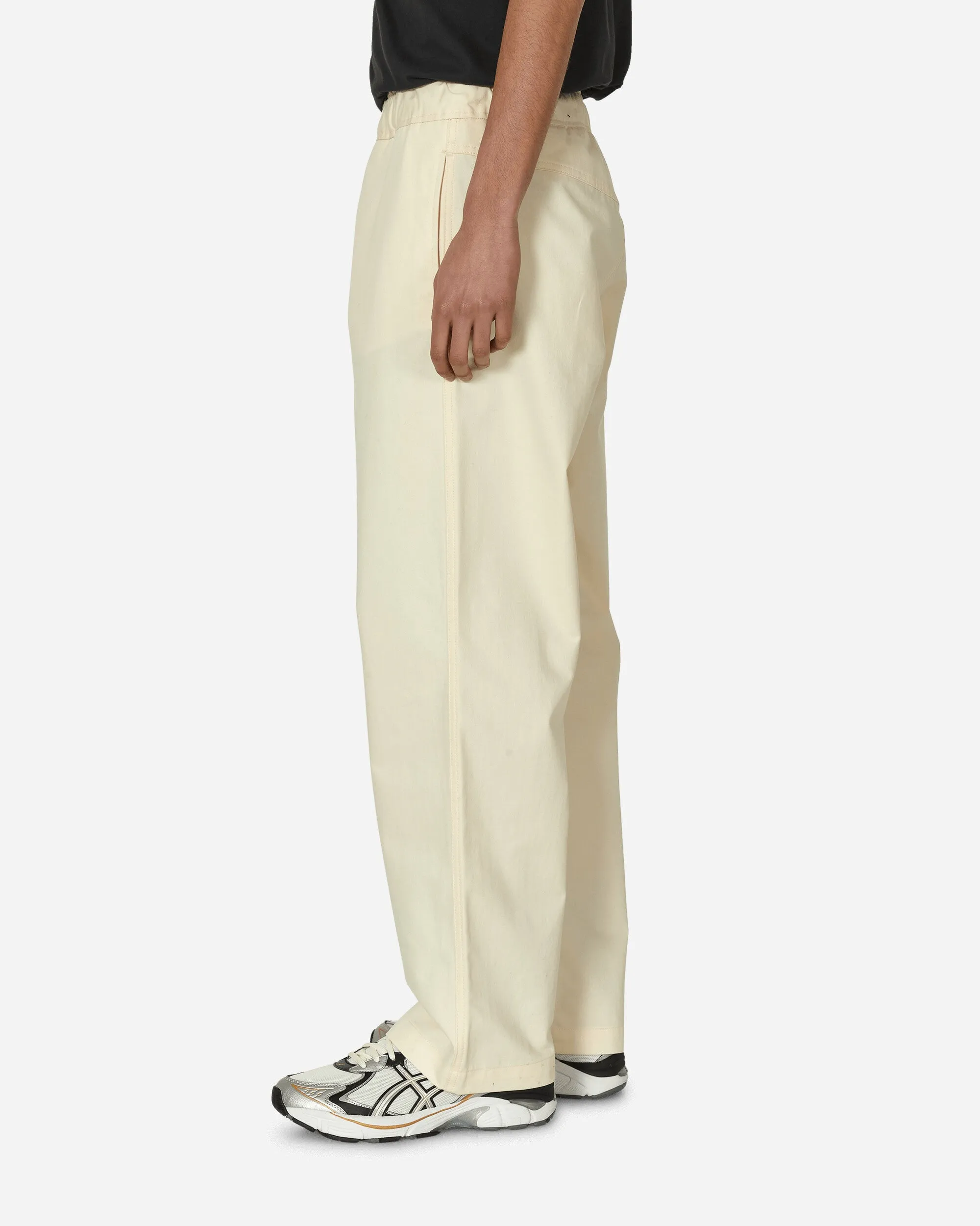 Cotton Poplin Trousers Beige Stove Comfortable Balanced