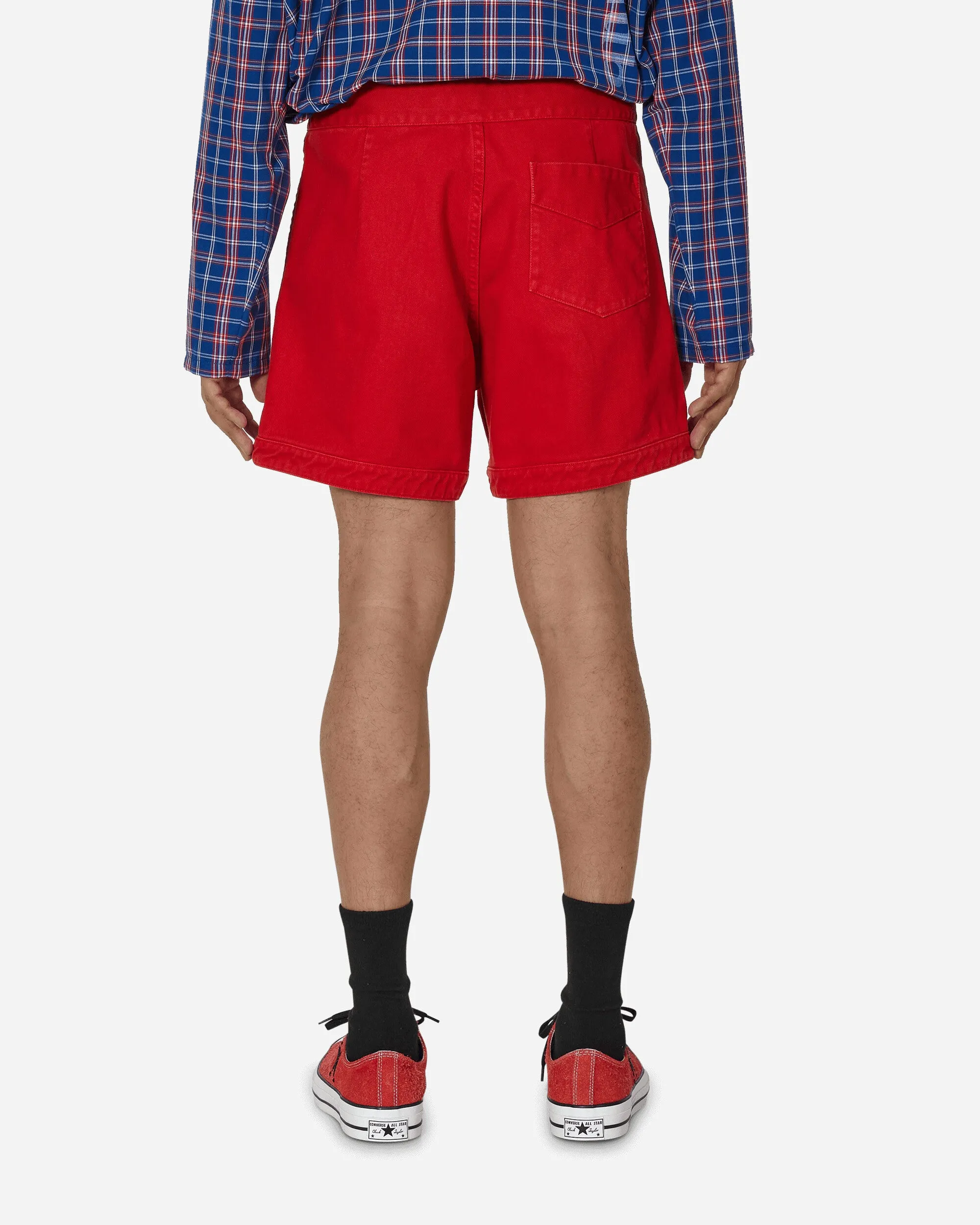 Tight Knee Anti - Odor Function Cotton Twill Shorts Red