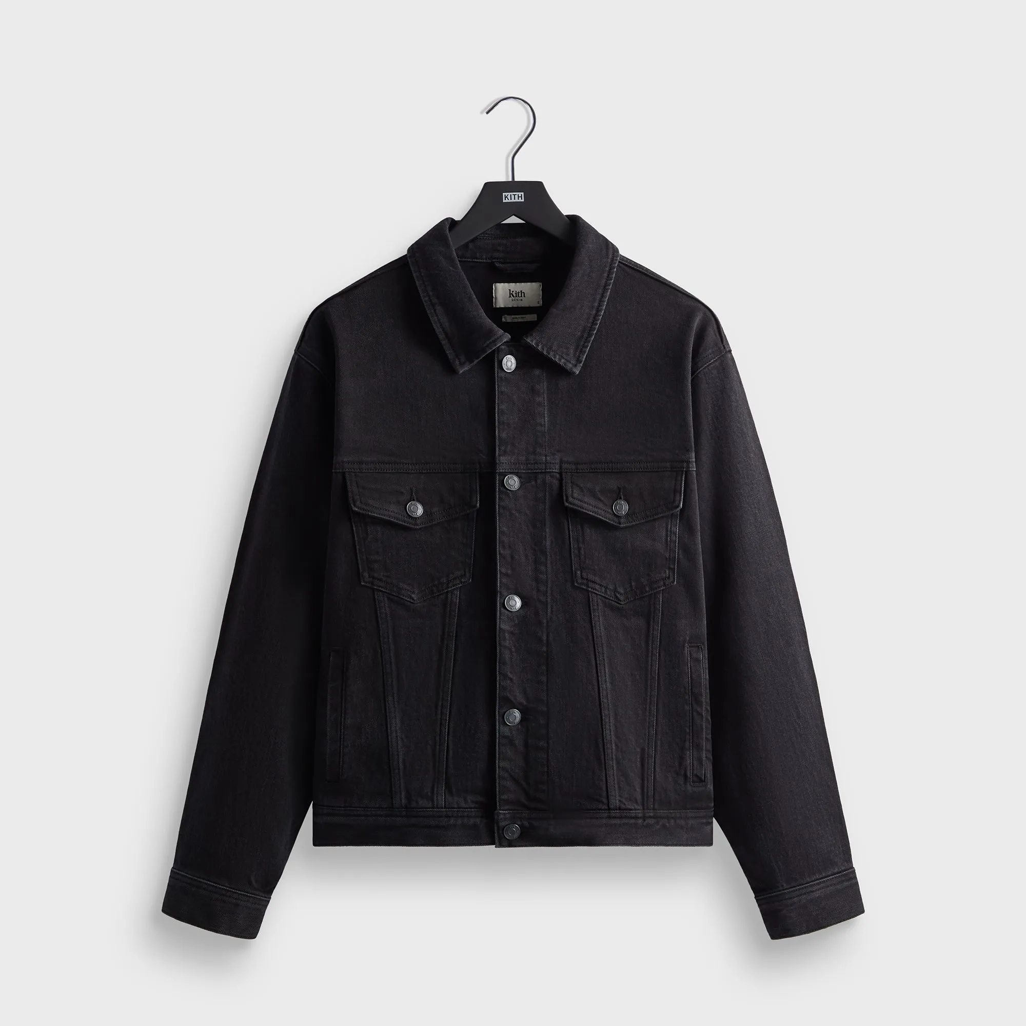 Kith Centre Denim Jacket - Black Tweed Fabric Lazy Day