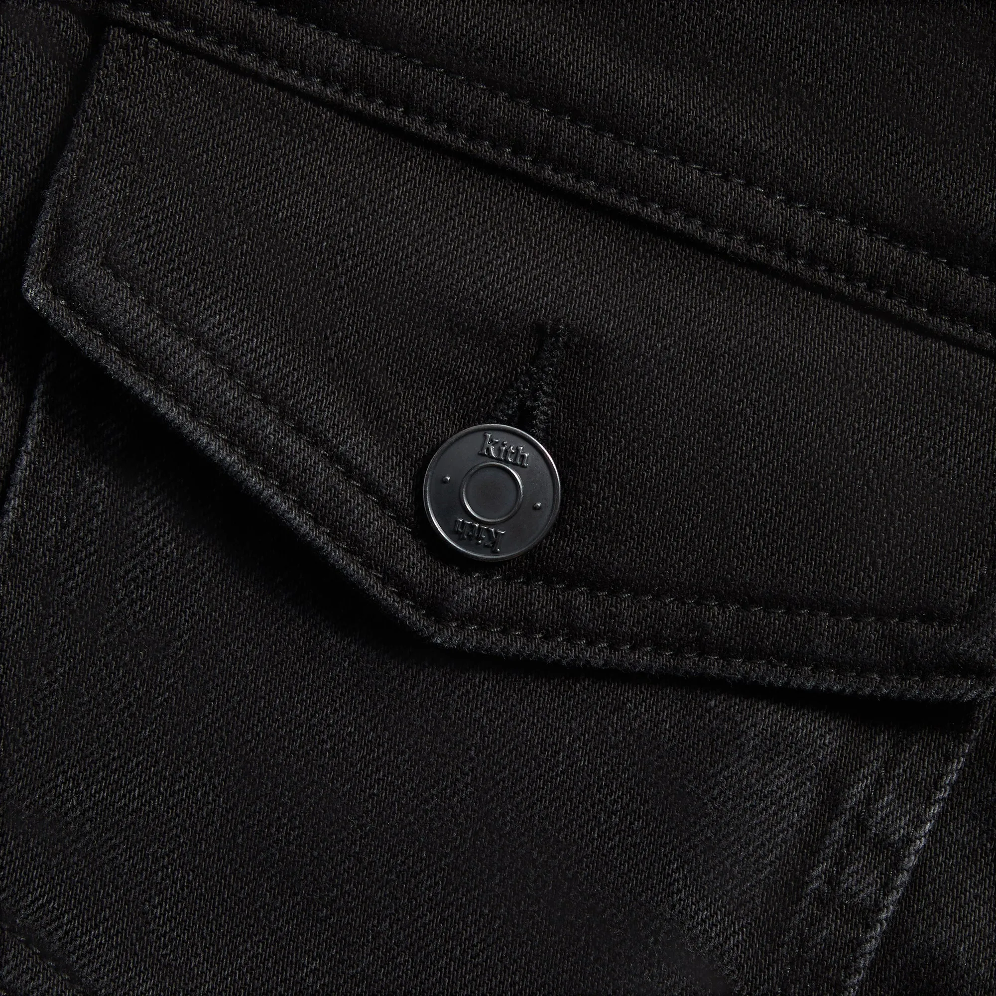 Kith Centre Denim Jacket - Black Anti-Acupuncture Shrink-Resistant Fabric