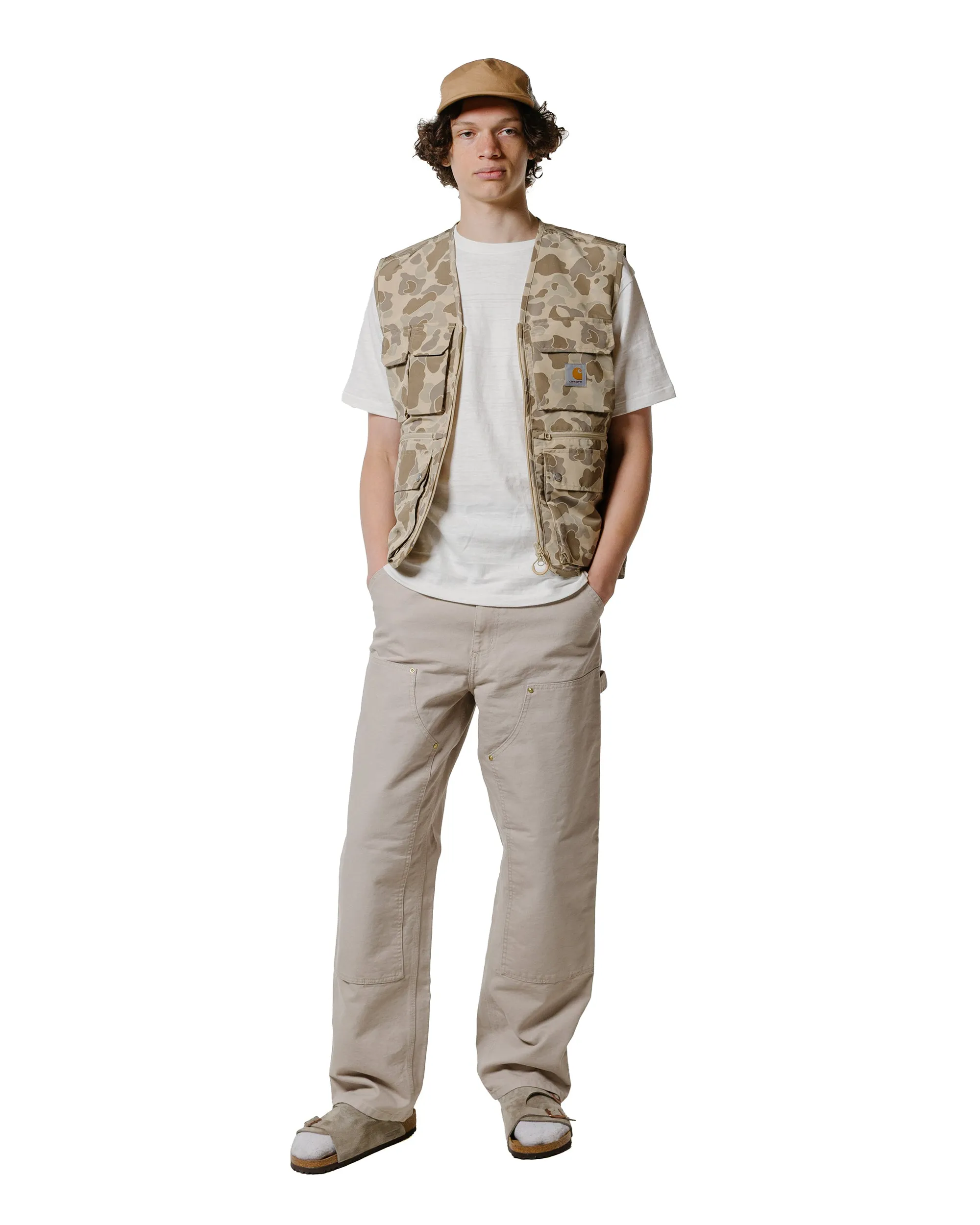 Comfortable Design Aesthetic Carhartt W.I.P. Double Knee Pant Canvas Dusky Beige Stone Canvas