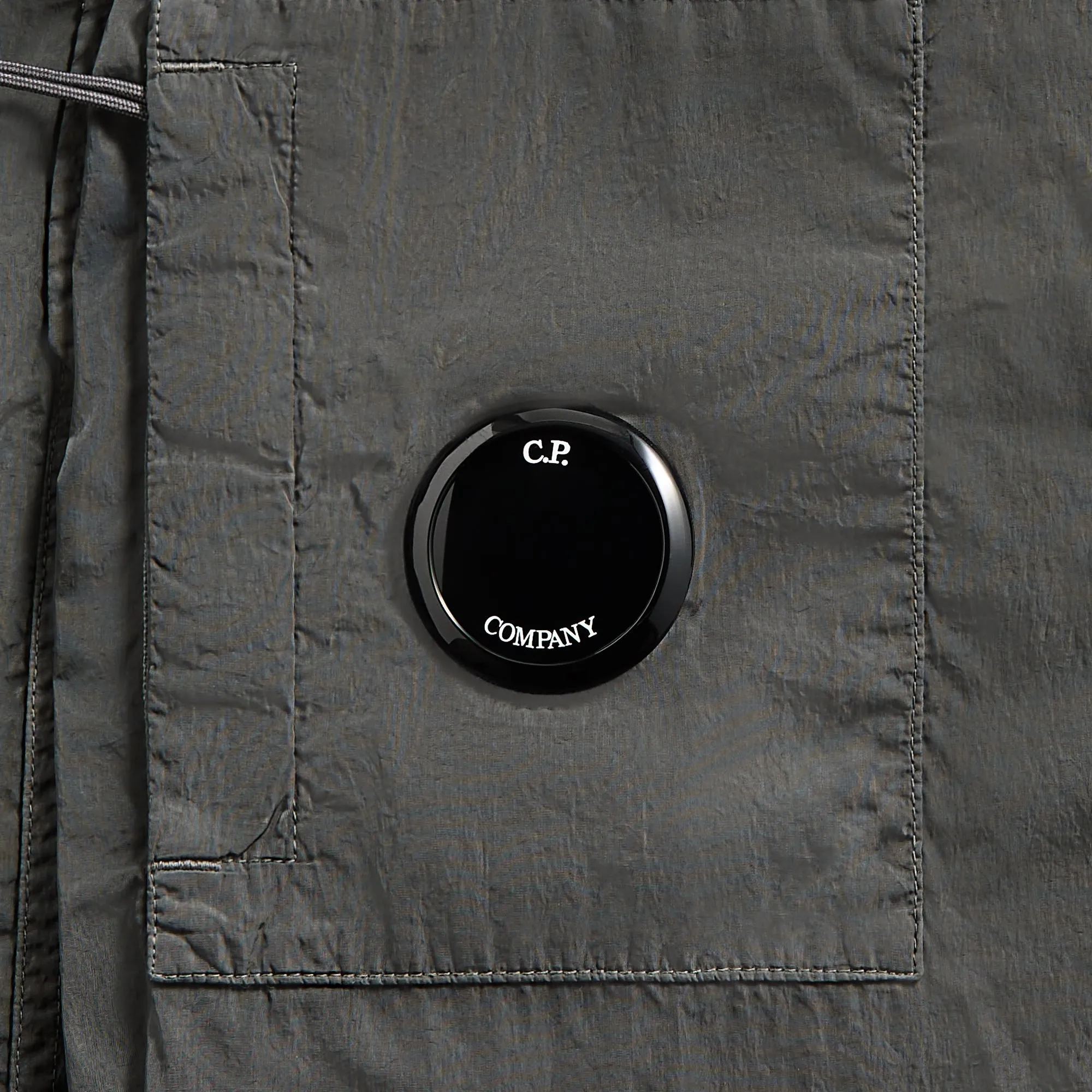 Quilted Lining Pleated Finish C.P. Company Chrome-R Full Button Jacket - Smoked Pearl
