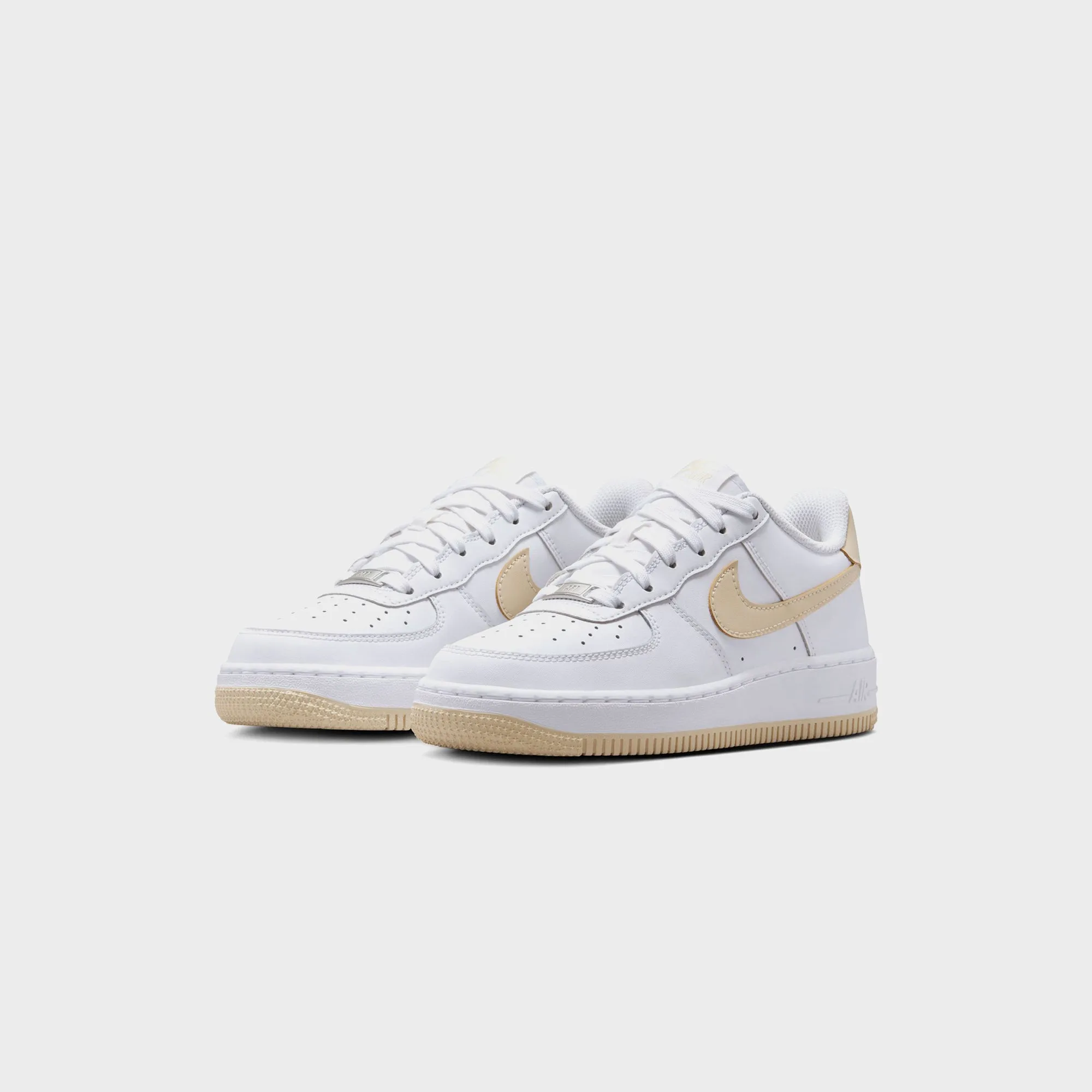 Nike Gs Air Force 1 Bg - White / Light Khaki Slip Resistant Rubber