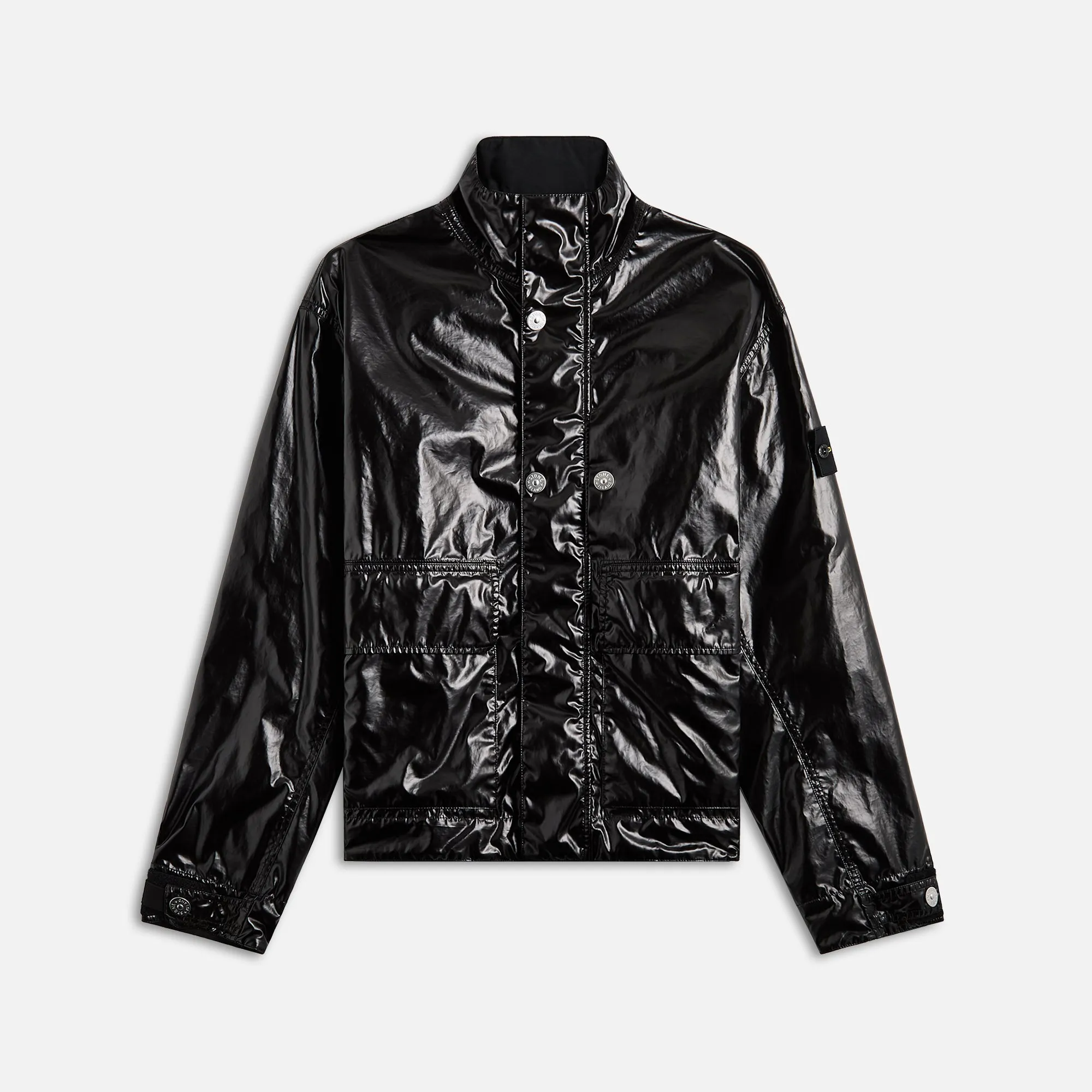 Stone Island Mussola Gommata-Tc Garment Dyed Jacket - Black Help