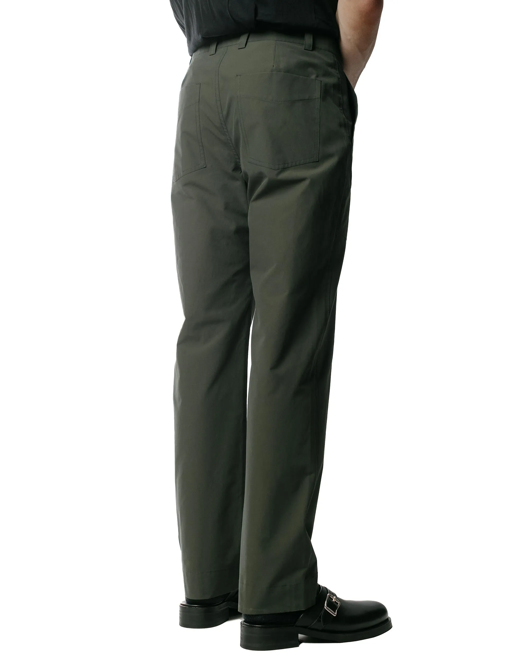 Wanze Straight Leg Baker Pant Structured Cotton Green Smoke Faux - Silk Creativity Upgrade