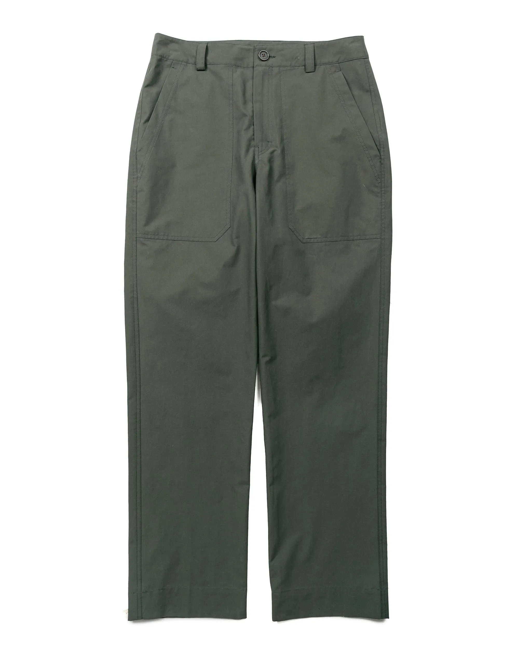Wanze Straight Leg Baker Pant Structured Cotton Green Smoke Drawstring Layer Bronze Statue