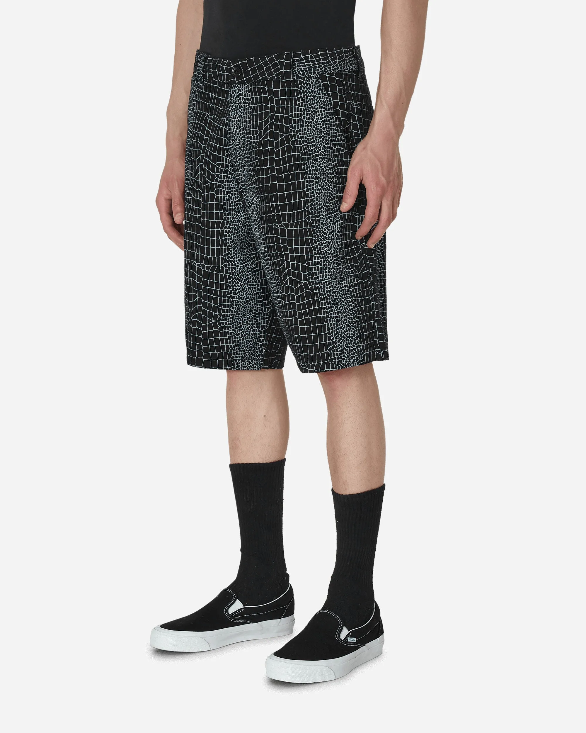 Padding Sleeve Cushioned Padding Crocodile Shorts Black
