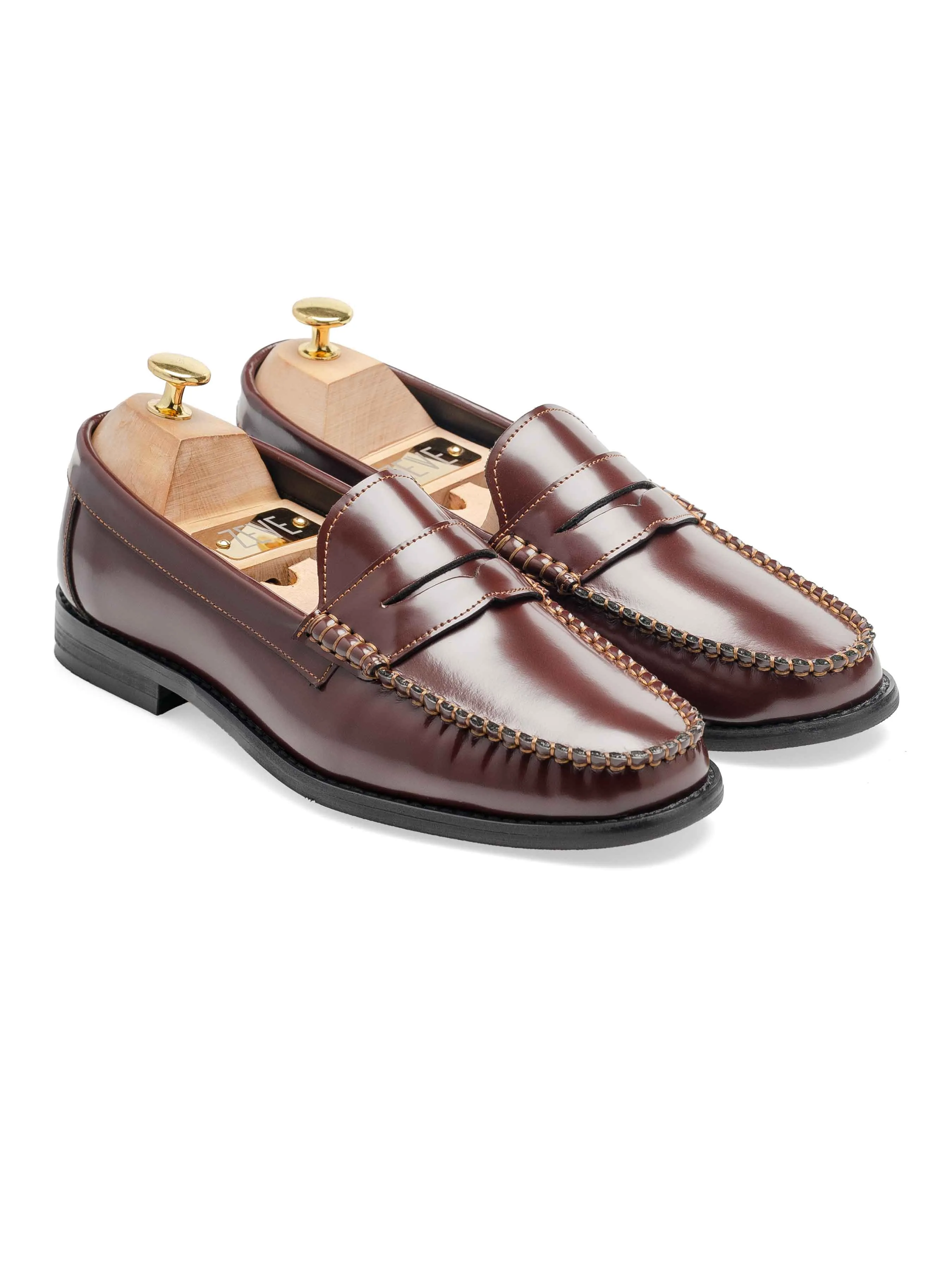 Penny Loafer - Brown Polished Leather Comfortable Desert Acquisition