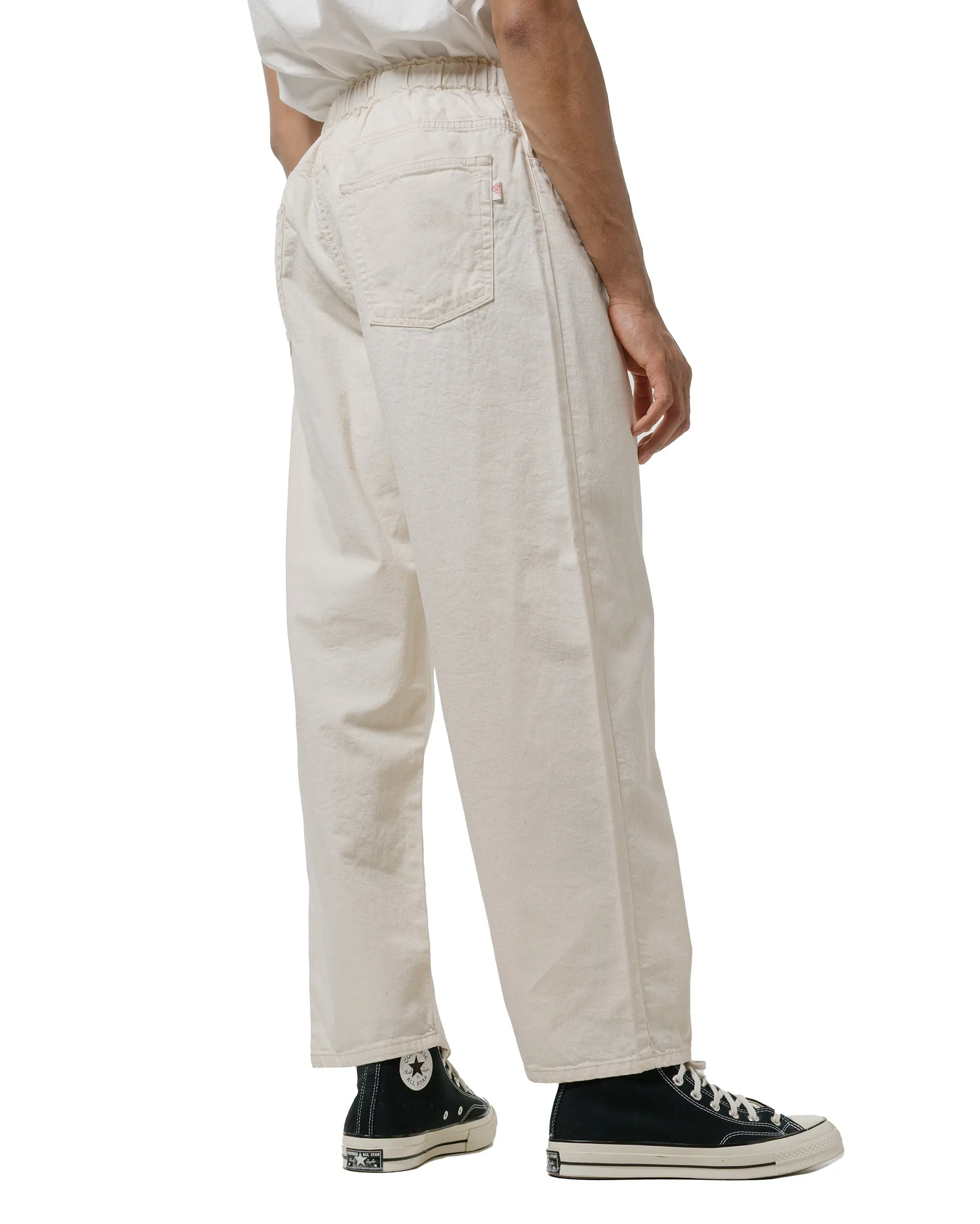 Danton Colour Denim Tuck Belted Pant Ecru Pique