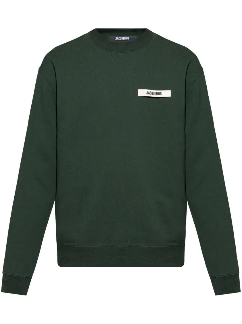 Pull en coton gros grain vert foncé