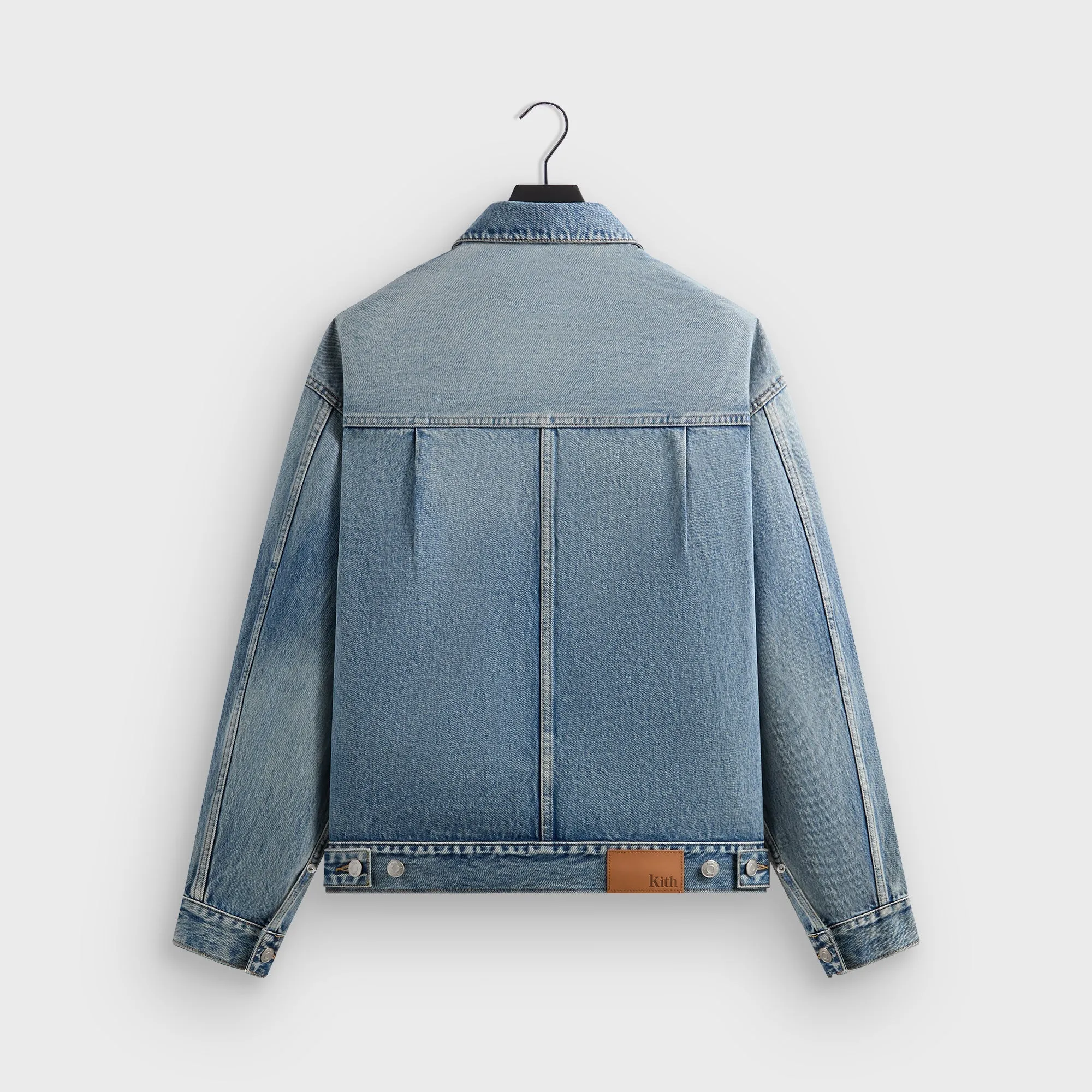 Kith Alonzo Denim Jacket - Mid Indigo Hood With Logo