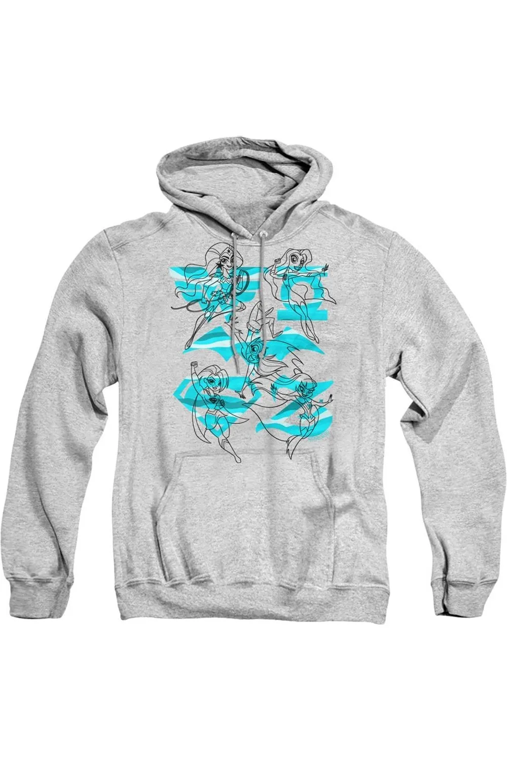 Pull à capuche adulte avec illustration de groupe des Superhero Girls de DC Comics