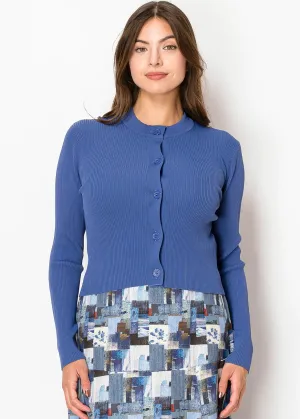 Cardigan en tricot bleu foncé