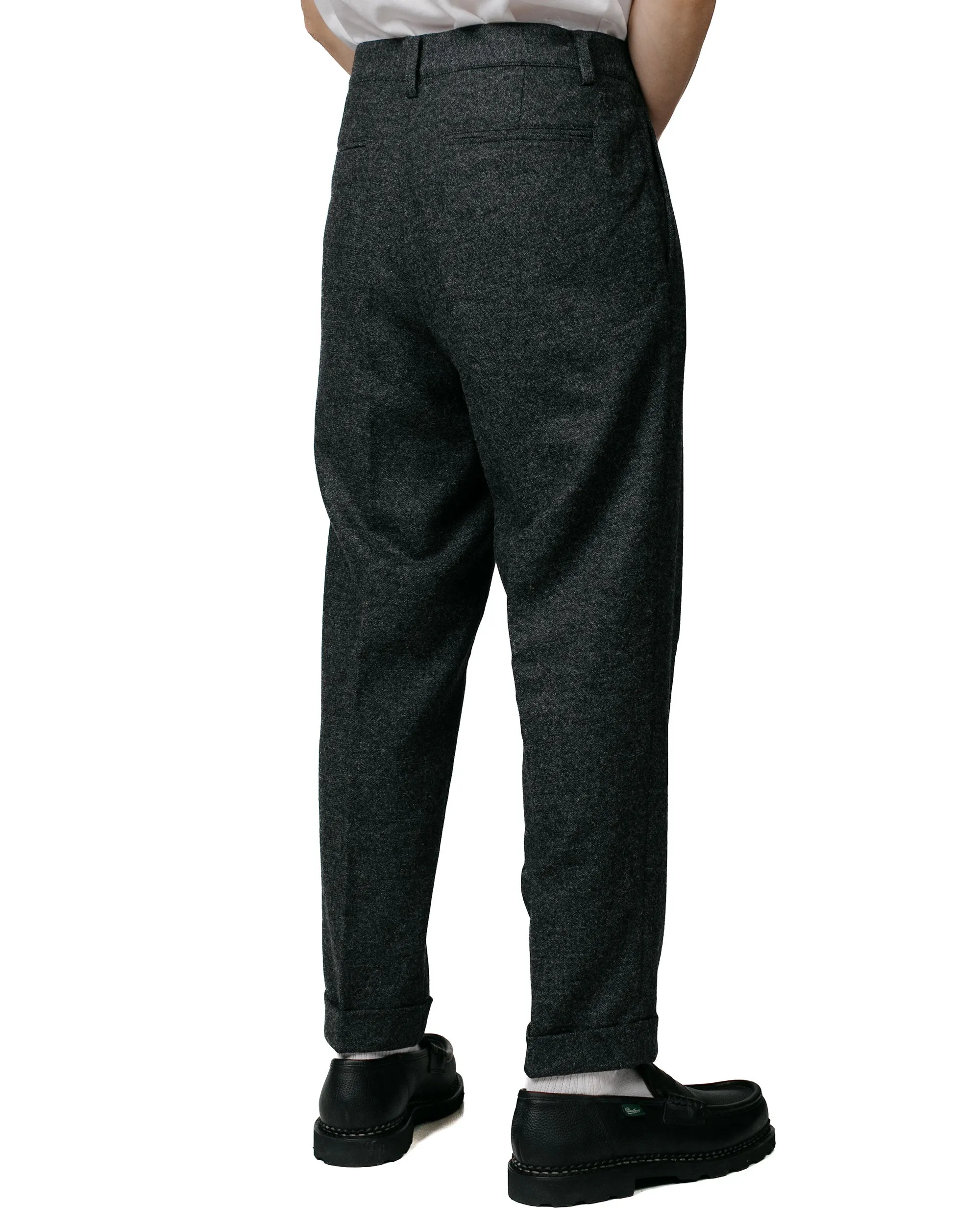 Beams Plus 1Pleat Wool Cashmere Grey Tension Adjuster Iridescent Printing