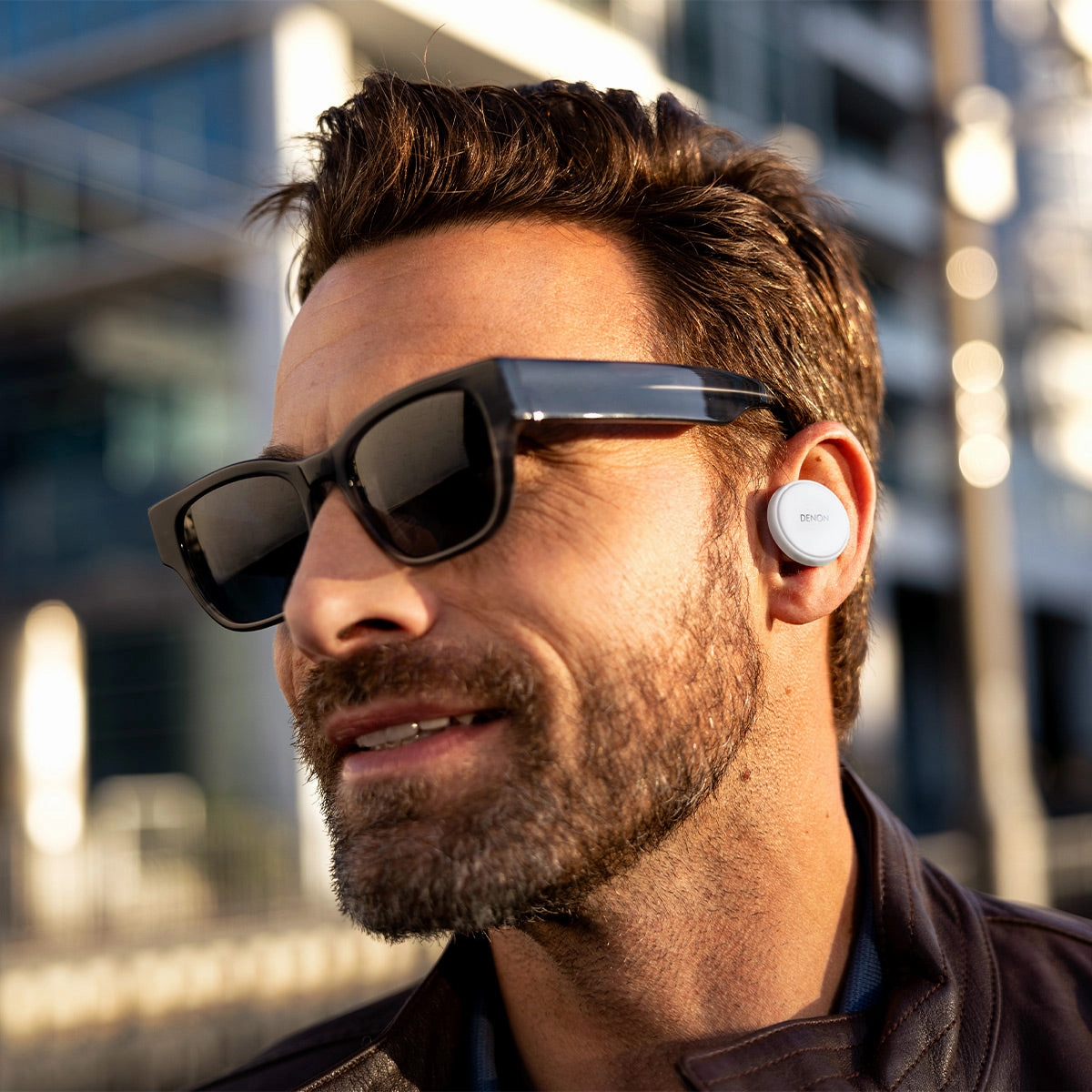 Denon PerL Pro True Wireless Earbuds with Active Noise Cancellation, Spatial Audio, and Adaptive Acoustic Technology (White)
