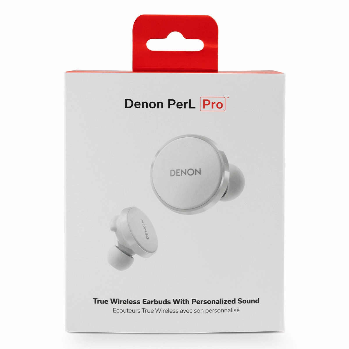 Denon PerL Pro True Wireless Earbuds with Active Noise Cancellation, Spatial Audio, and Adaptive Acoustic Technology (White)