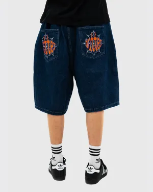 Butter Goods Spider Denim Shorts - Dark Indigo Polartec