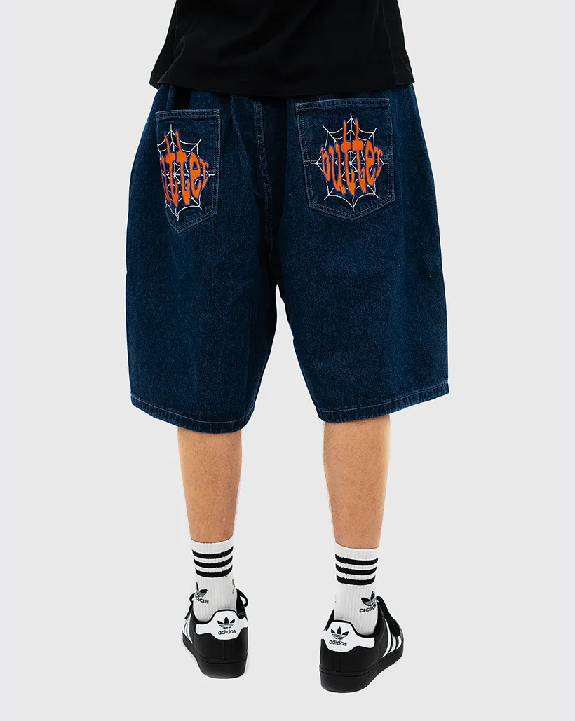Butter Goods Spider Denim Shorts - Dark Indigo Polartec