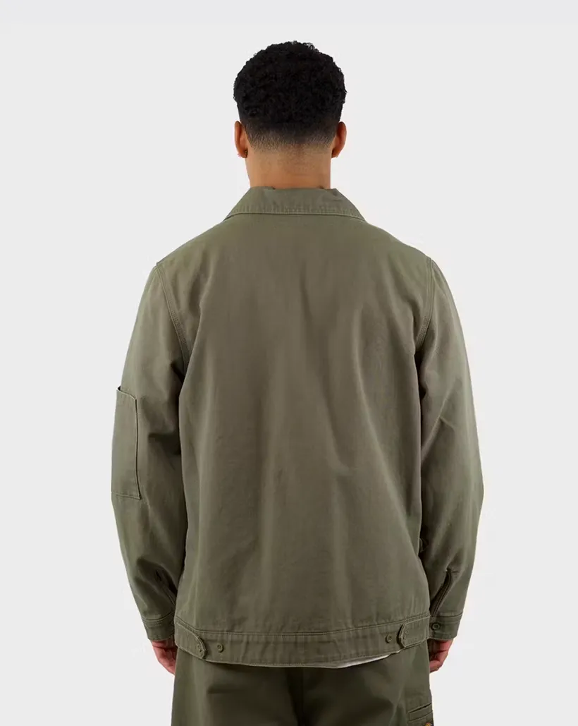 Comfortable Dry Cleanable Drop Shoulder Appearance Dickies Eisenhower Utility Canvas Jacket - Dark Khaki